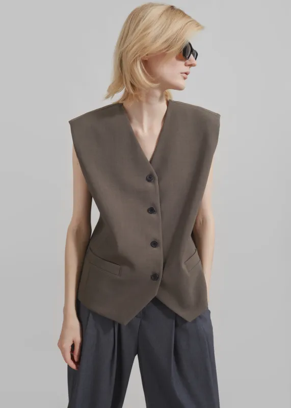 Brittany Vest - Brown sold by Frankie Shop
