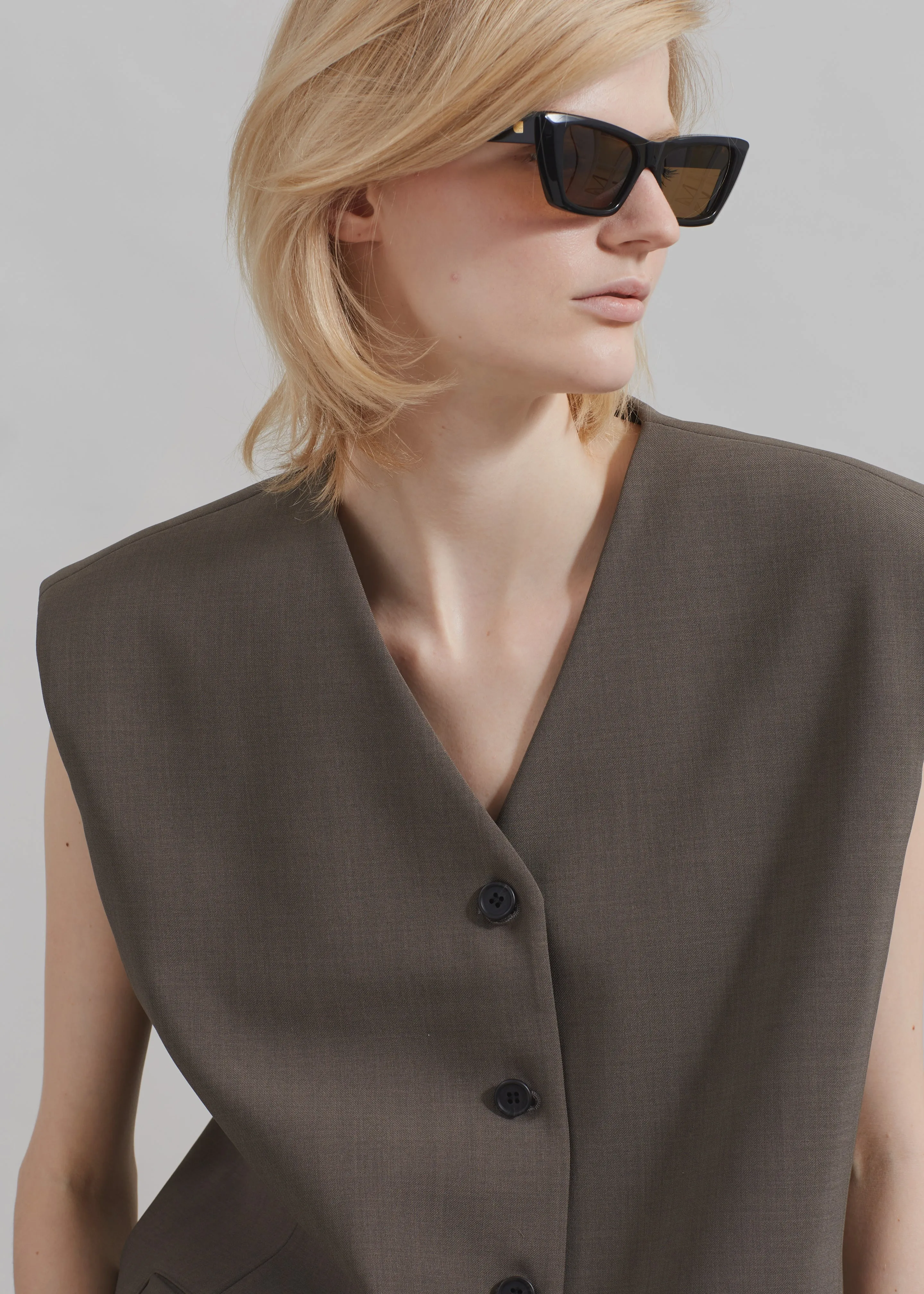 Brittany Vest - Brown sold by Frankie Shop product image thumbnail 4