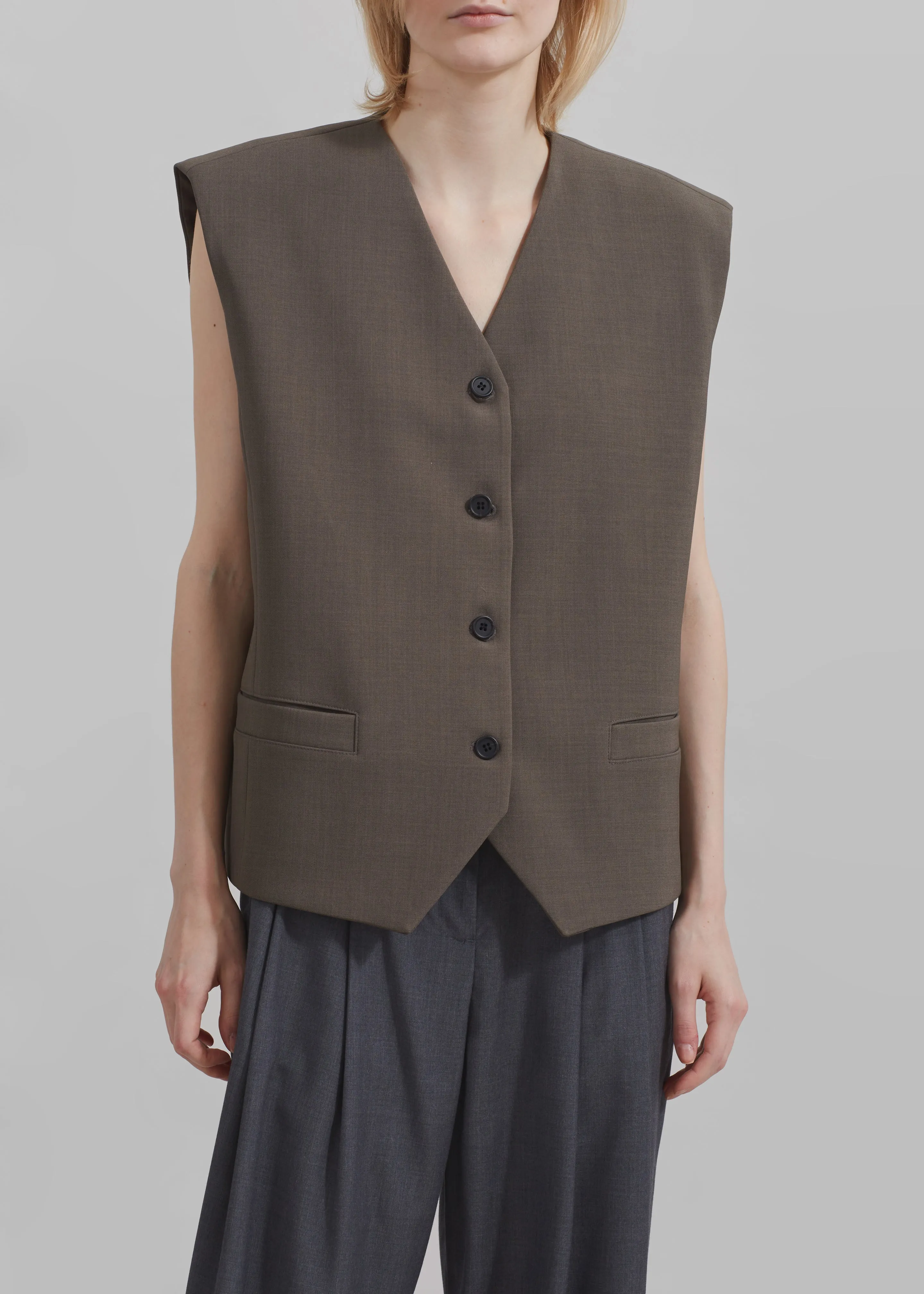 Brittany Vest - Brown sold by Frankie Shop product image thumbnail 3
