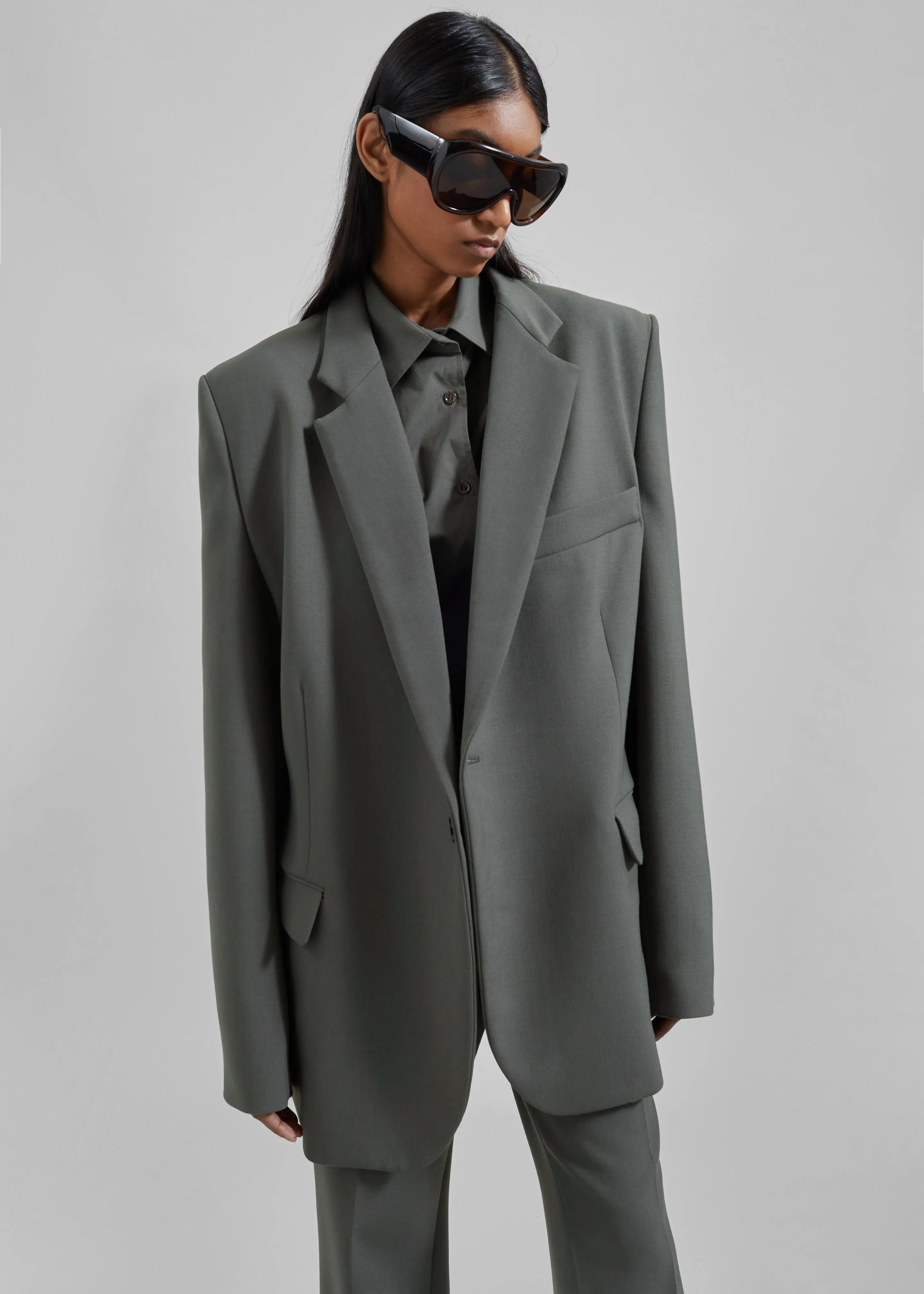 Lyra Oversized Blazer - Light Khaki sold by Frankie Shop product image thumbnail 3