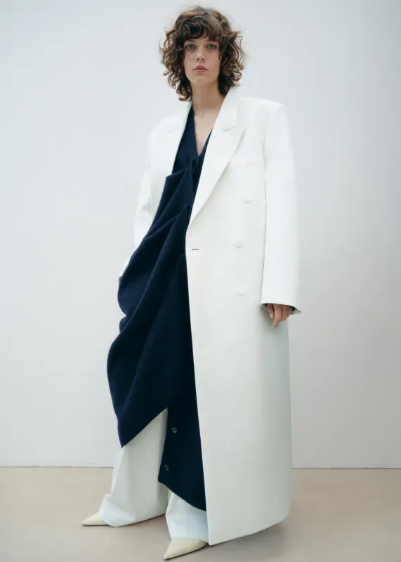 Jane Long Coat - White sold by Frankie Shop