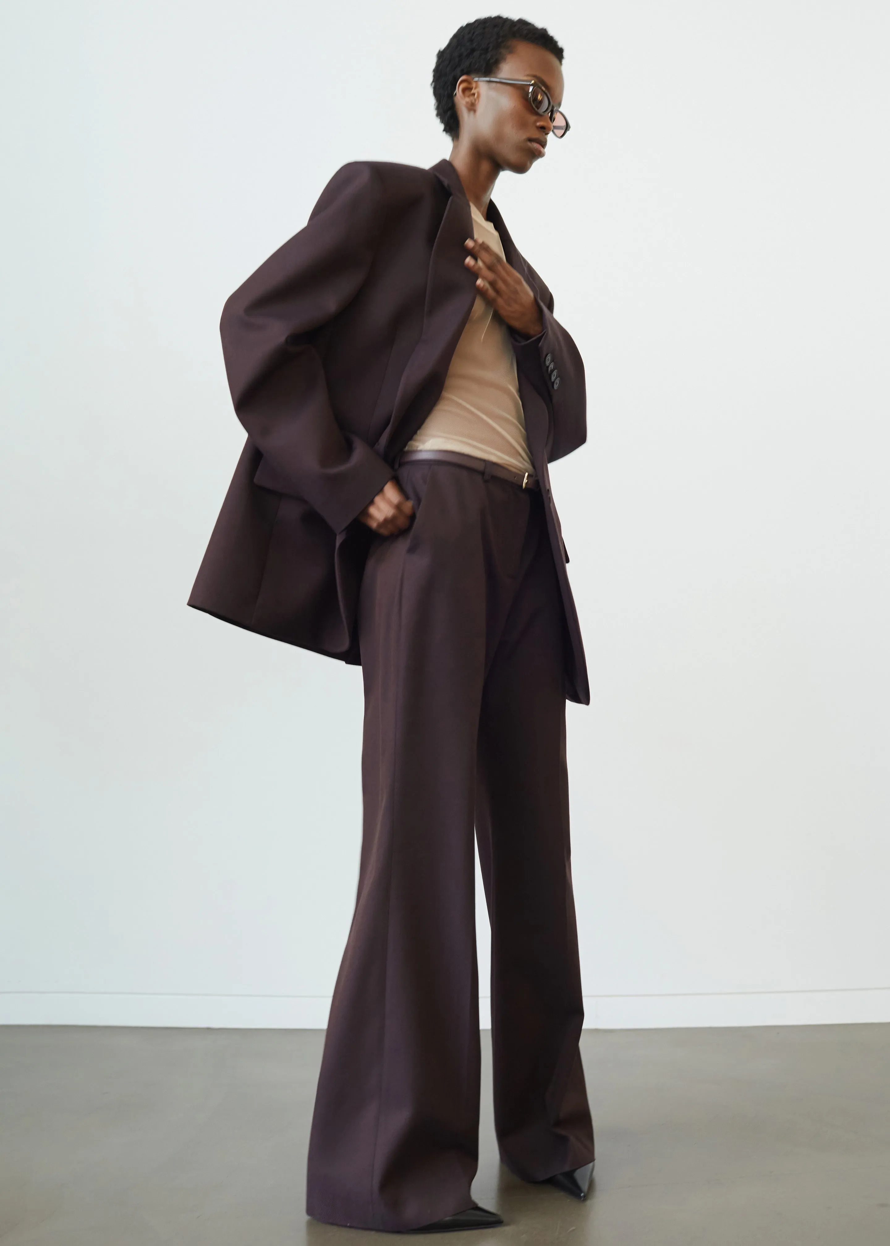 Lyra Flared Pants - Dark Plum sold by Frankie Shop product image thumbnail 2