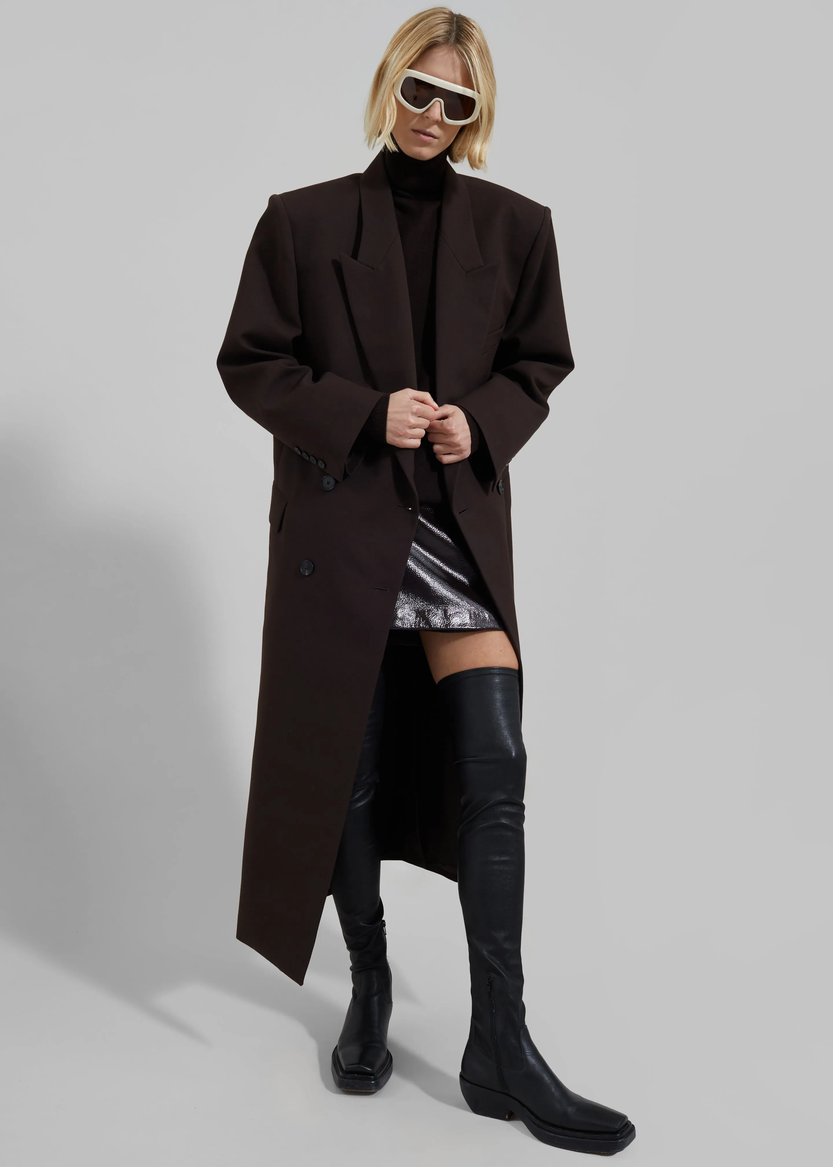 Jane Long Coat - Brown sold by Frankie Shop product image thumbnail 3