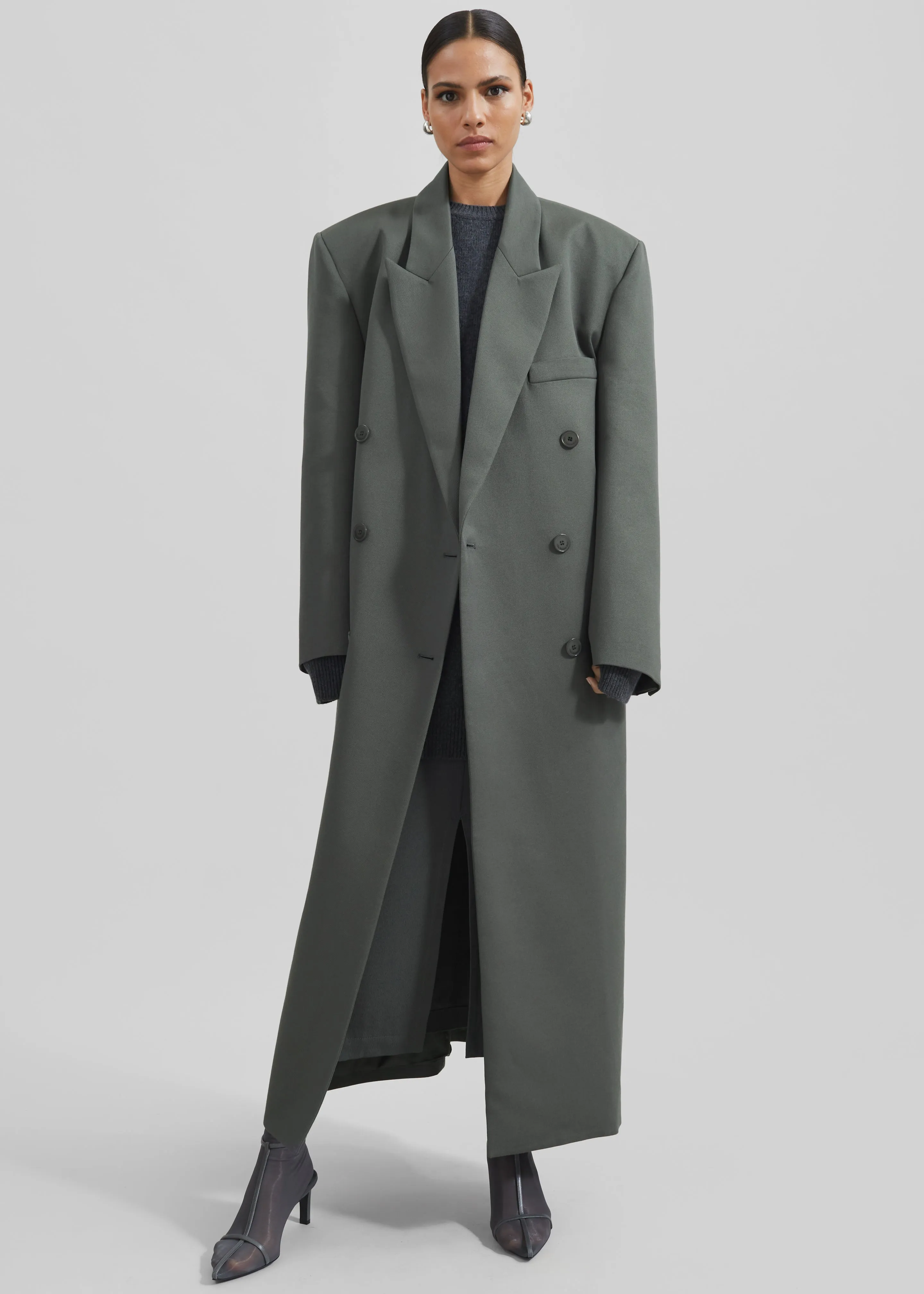 Jane Long Coat - Light Khaki sold by Frankie Shop
