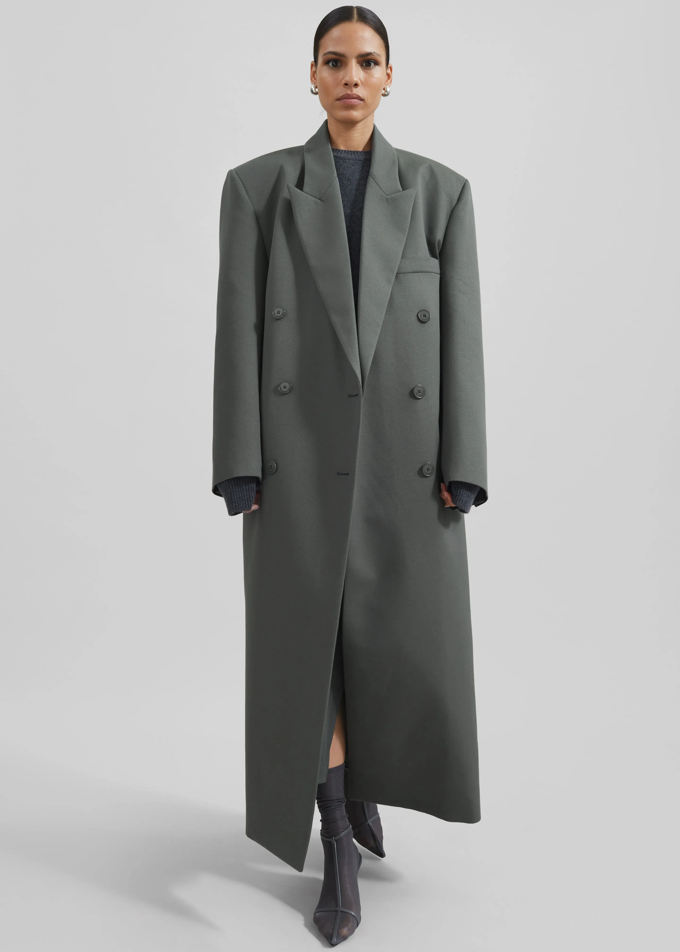 Jane Long Coat - Light Khaki sold by Frankie Shop product image thumbnail 4