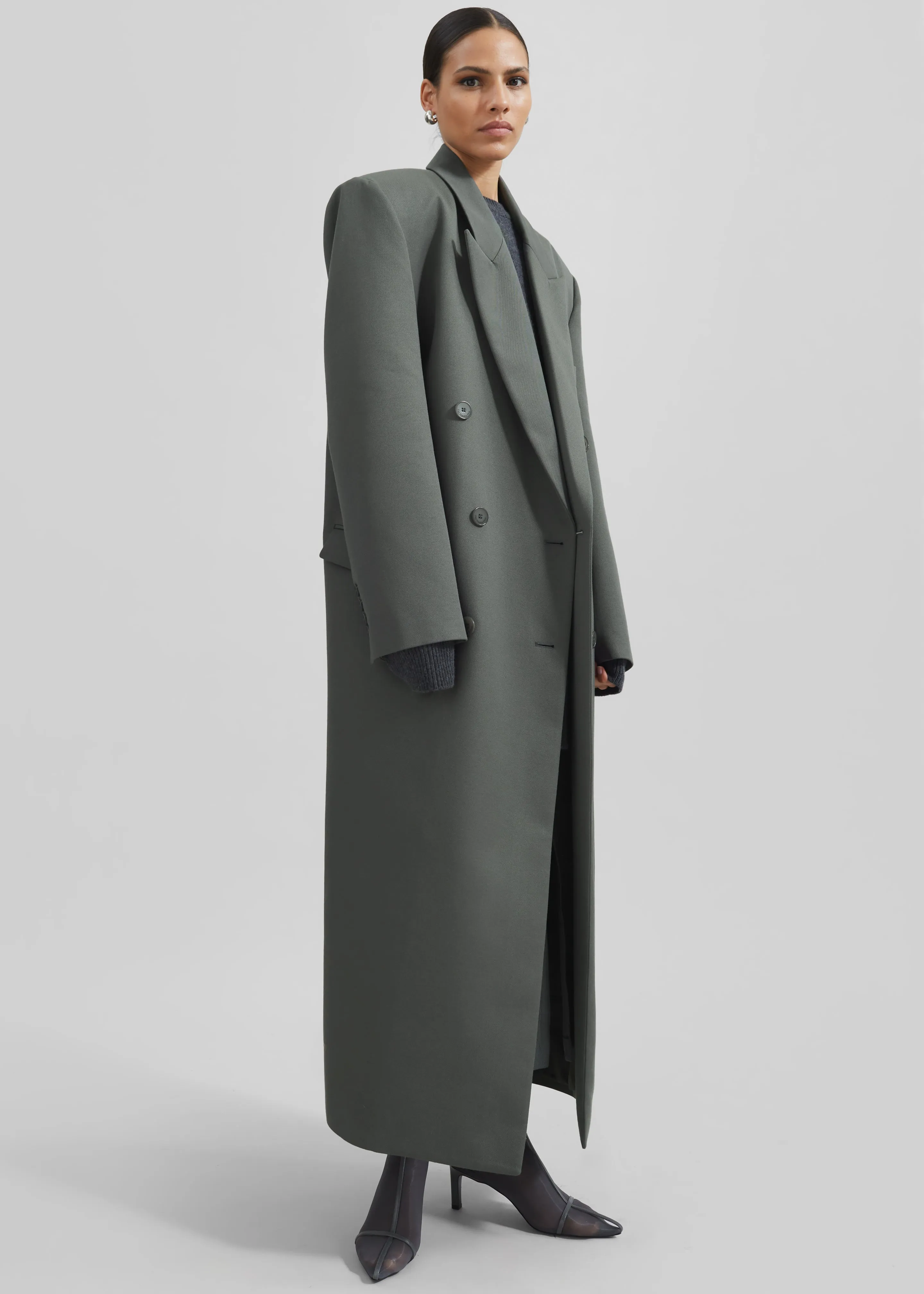 Jane Long Coat - Light Khaki sold by Frankie Shop product image thumbnail 3