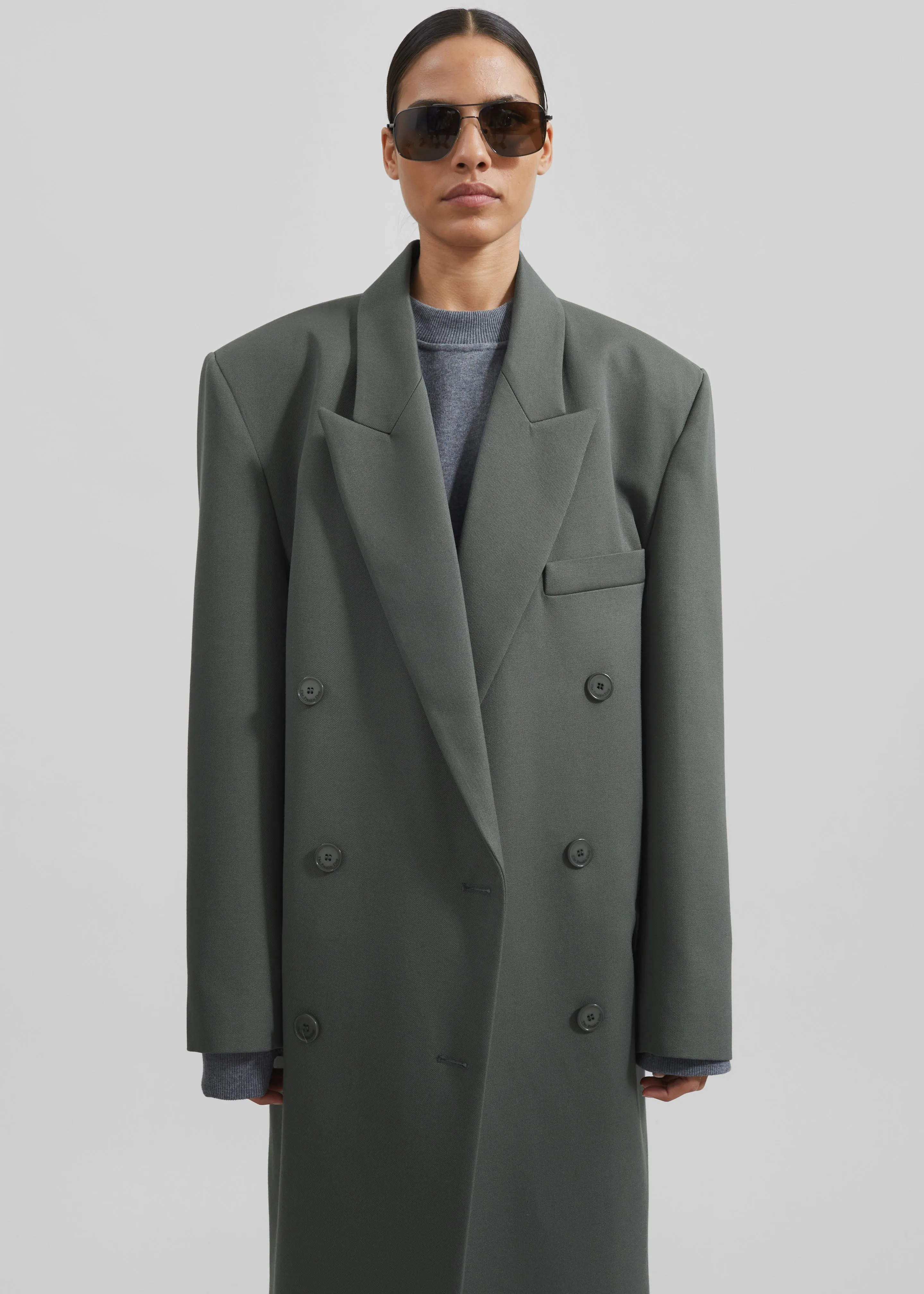Jane Long Coat - Light Khaki sold by Frankie Shop product image thumbnail 2