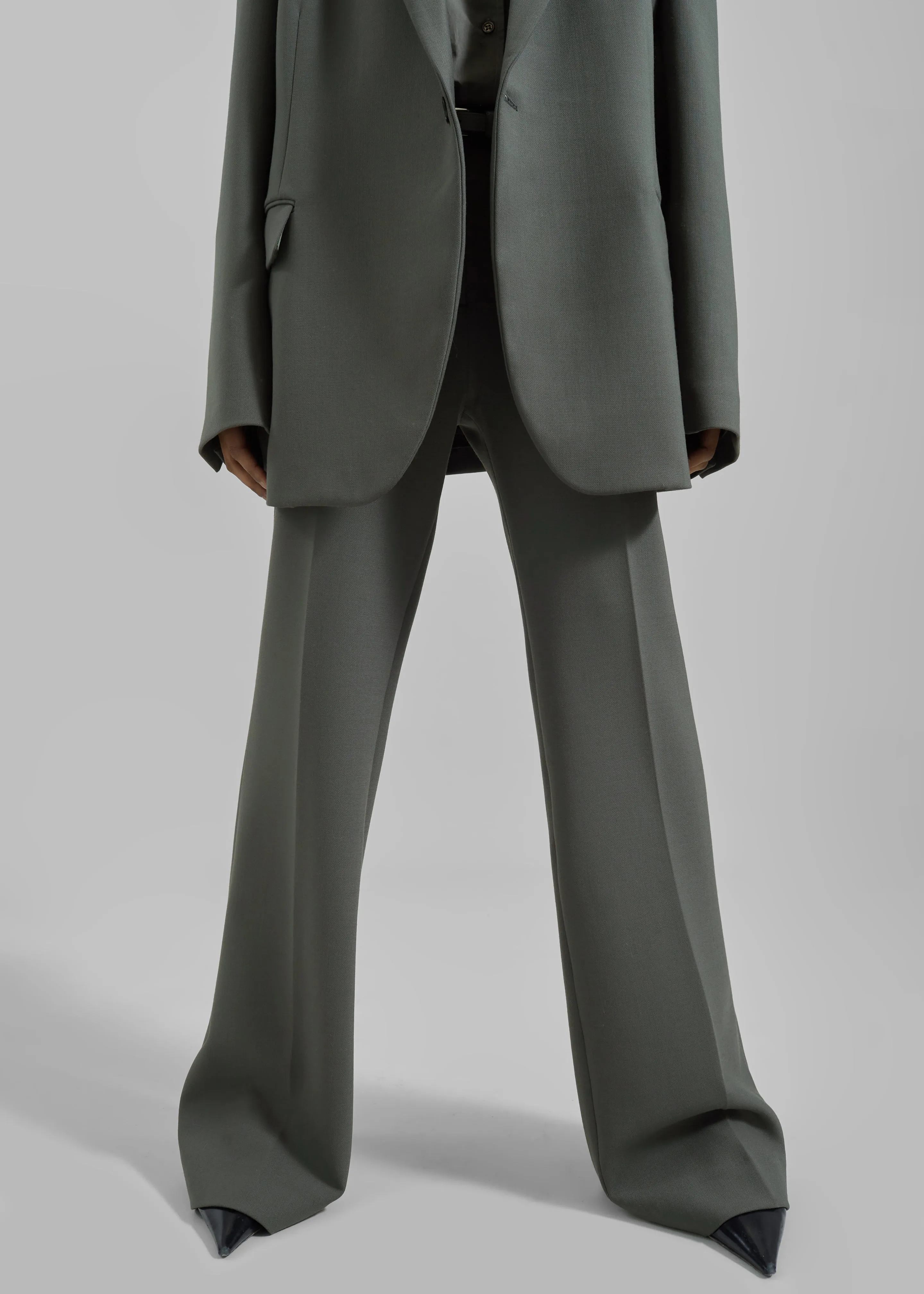 Lyra Flared Pants - Light Khaki sold by Frankie Shop