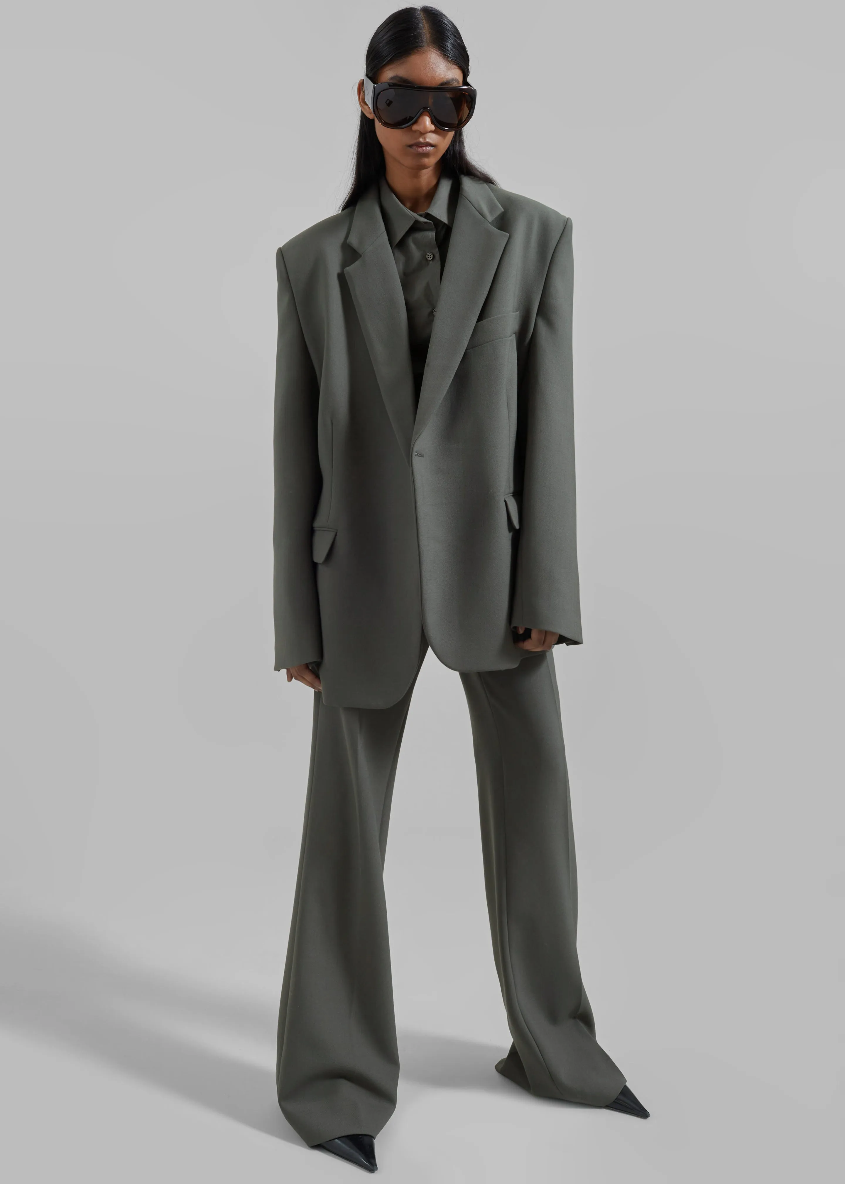 Lyra Flared Pants - Light Khaki sold by Frankie Shop product image thumbnail 4