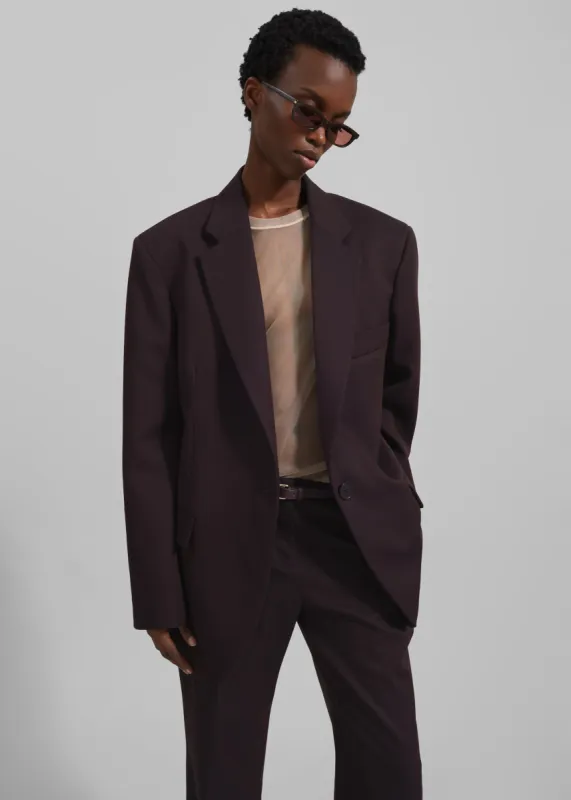 Lyra Oversized Blazer - Dark Plum sold by Frankie Shop