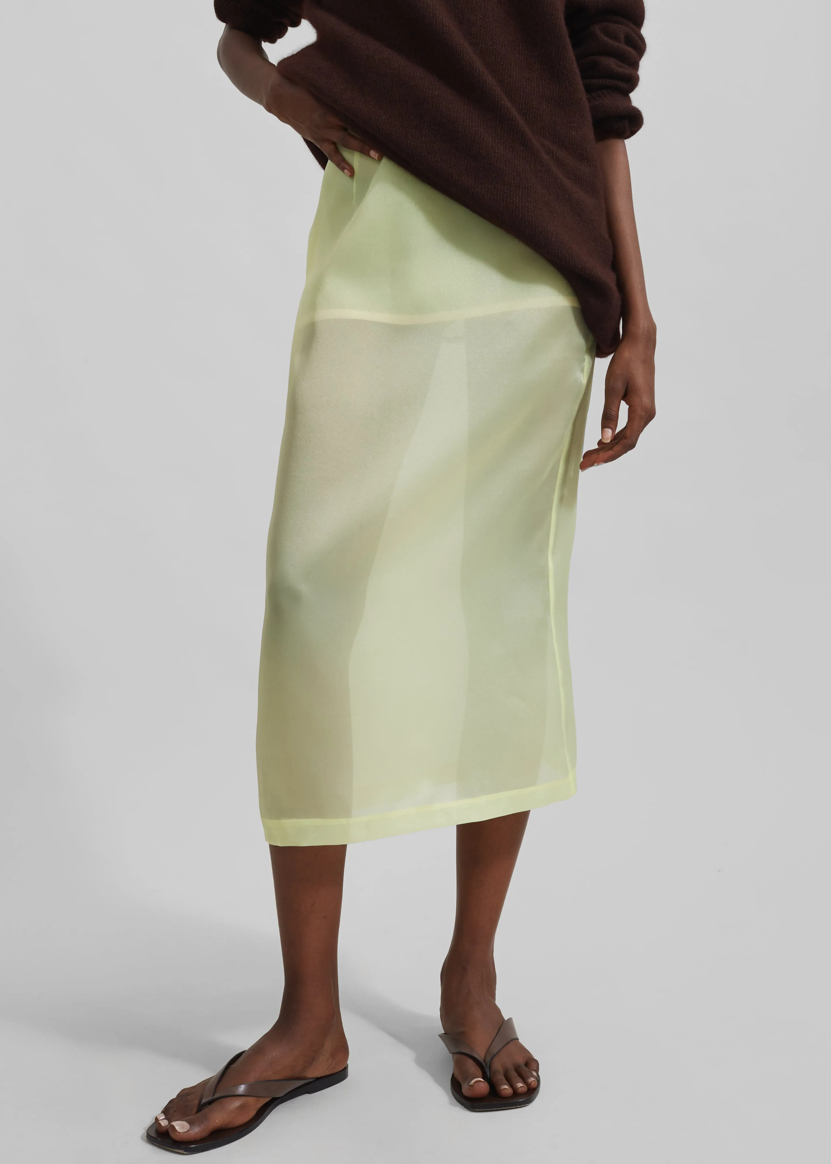 Renna Organza Midi Skirt - Yellow sold by Frankie Shop