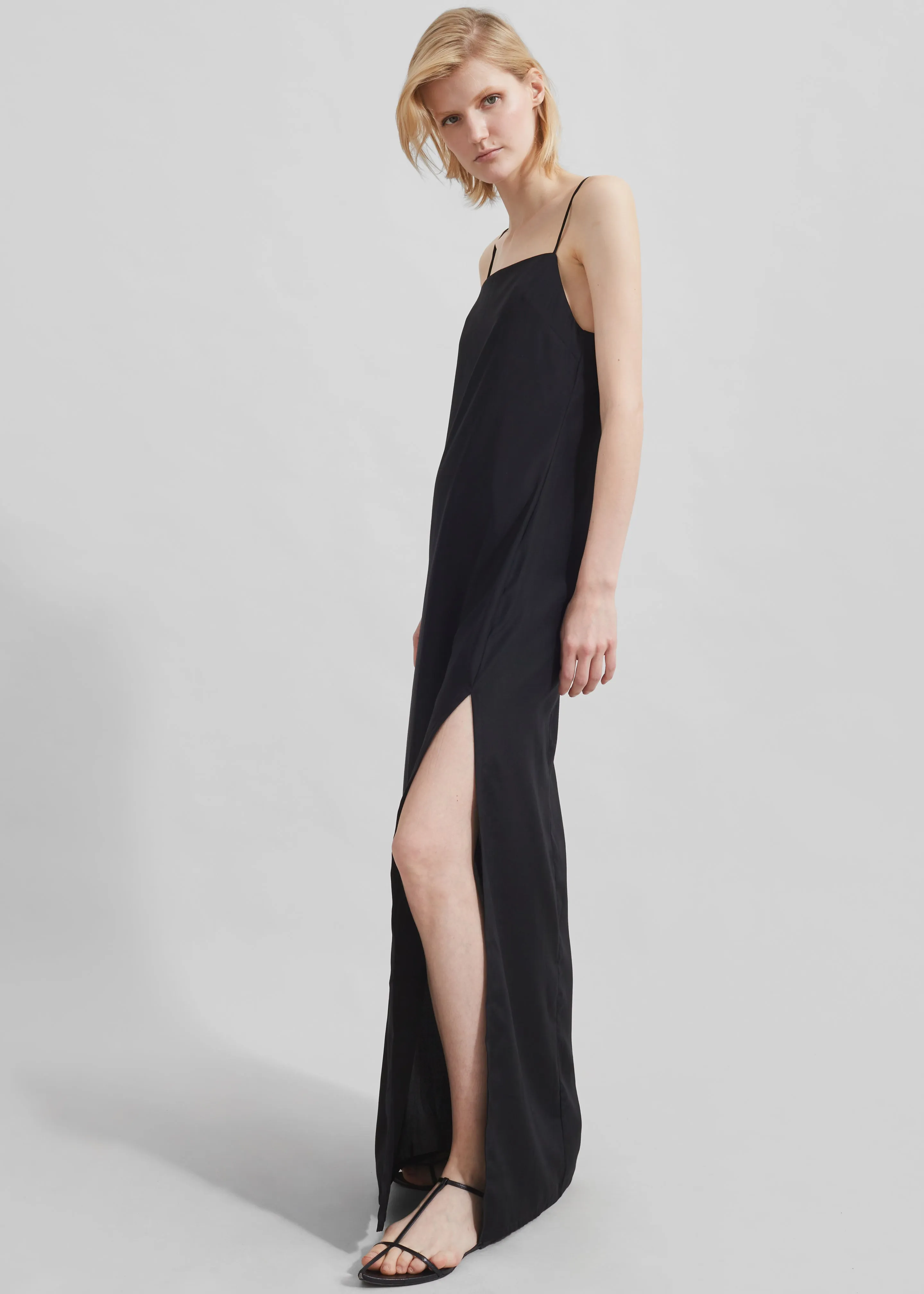 Matin Silk Square Neck Dress - Black sold by Frankie Shop product image thumbnail 3