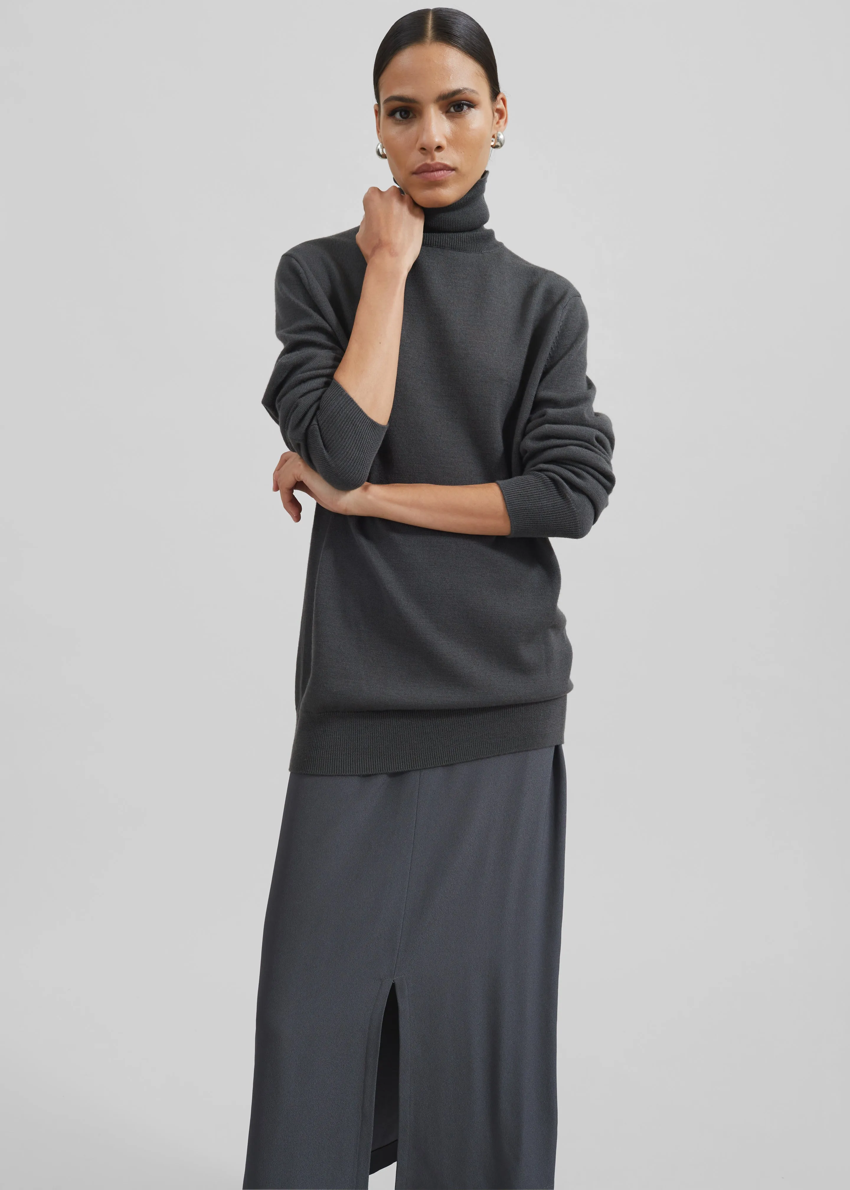 Eve Thin Turtleneck Sweater - Light Khaki sold by Frankie Shop