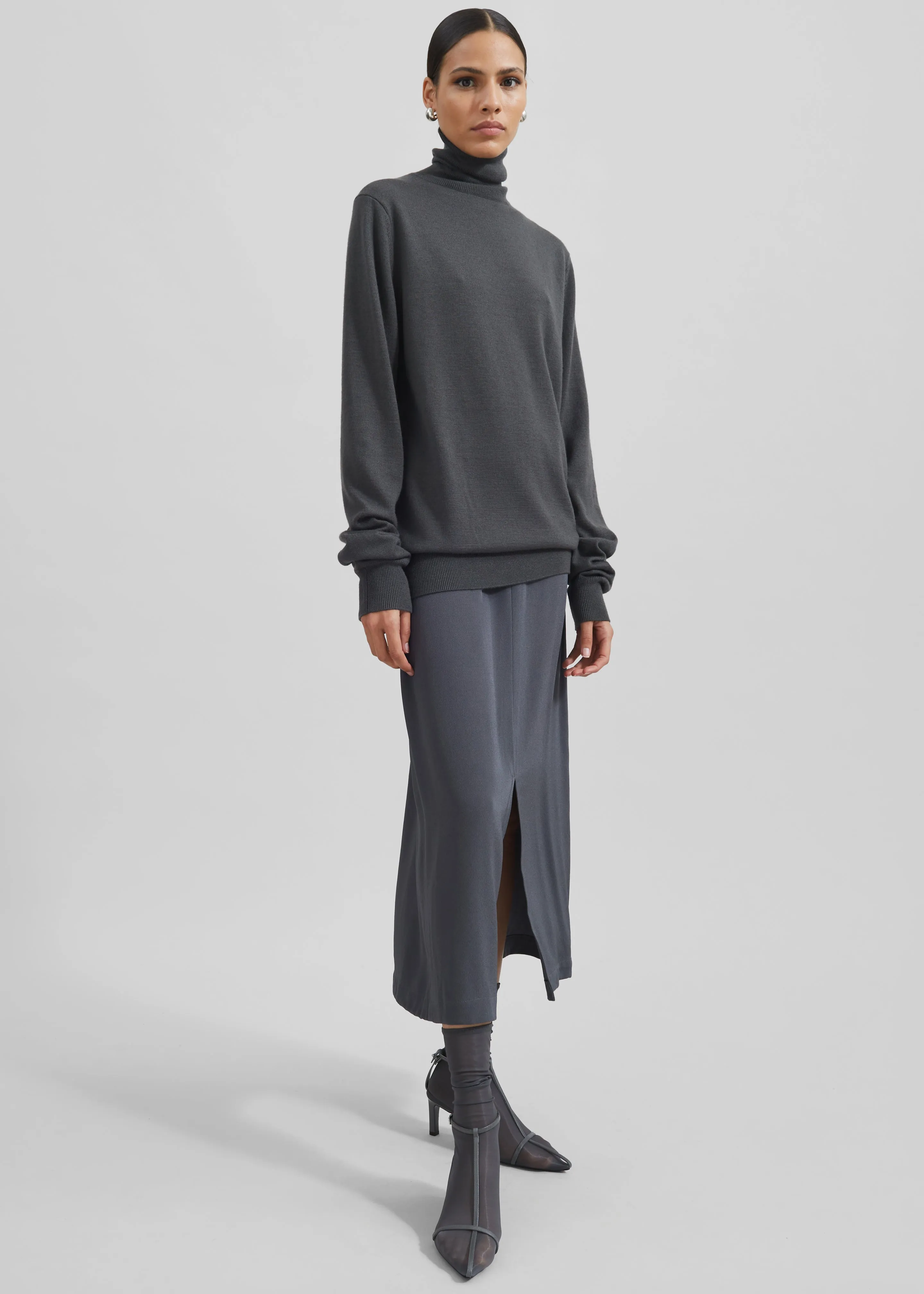 Eve Thin Turtleneck Sweater - Light Khaki sold by Frankie Shop product image thumbnail 3