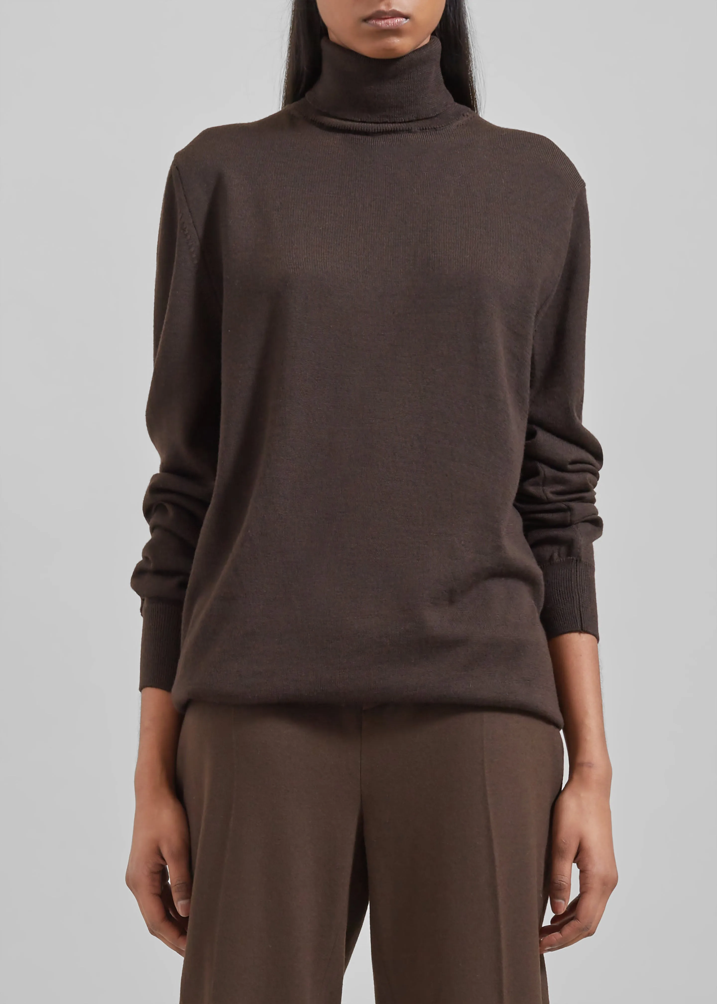 Eve Thin Turtleneck Sweater - Dark Brown sold by Frankie Shop product image thumbnail 2