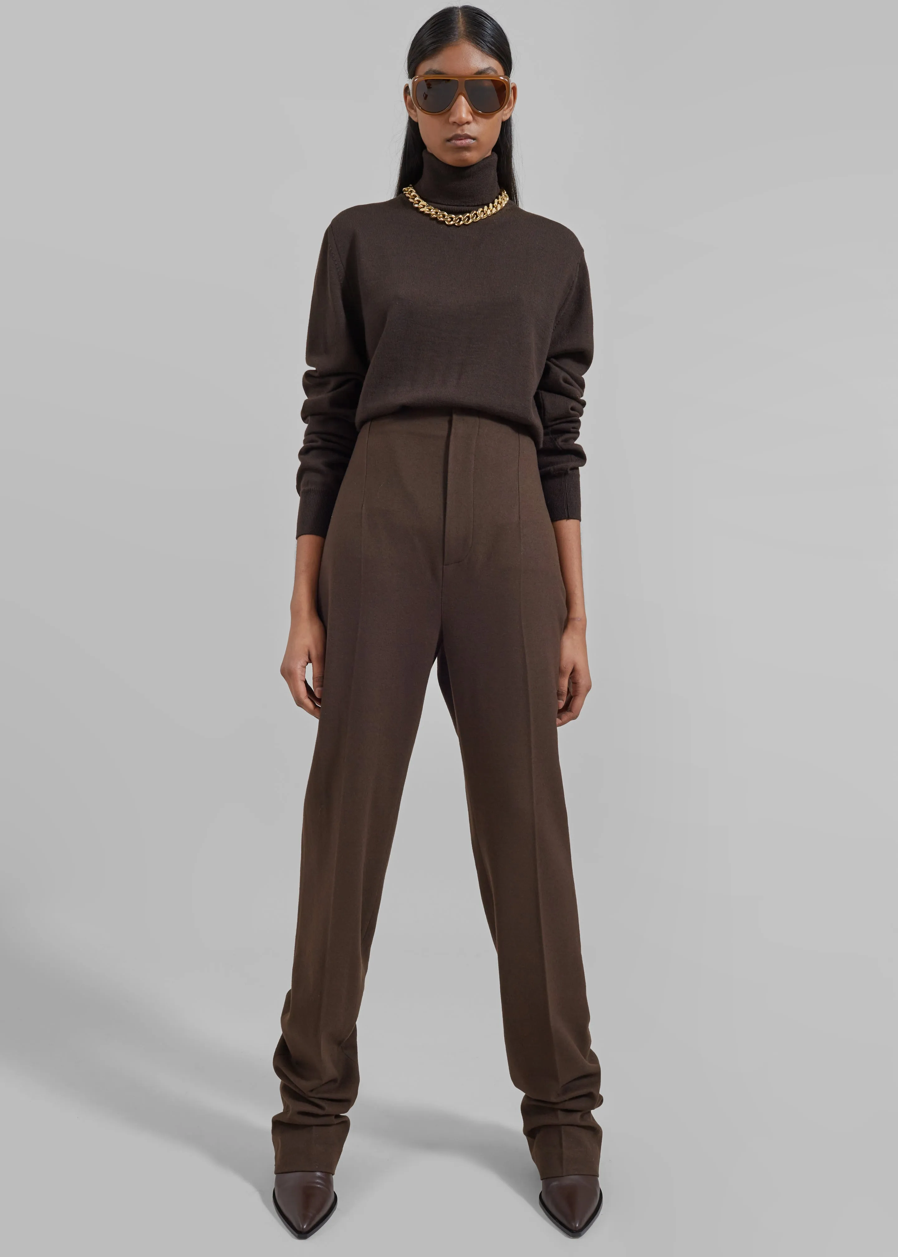Eve Thin Turtleneck Sweater - Dark Brown sold by Frankie Shop product image thumbnail 3