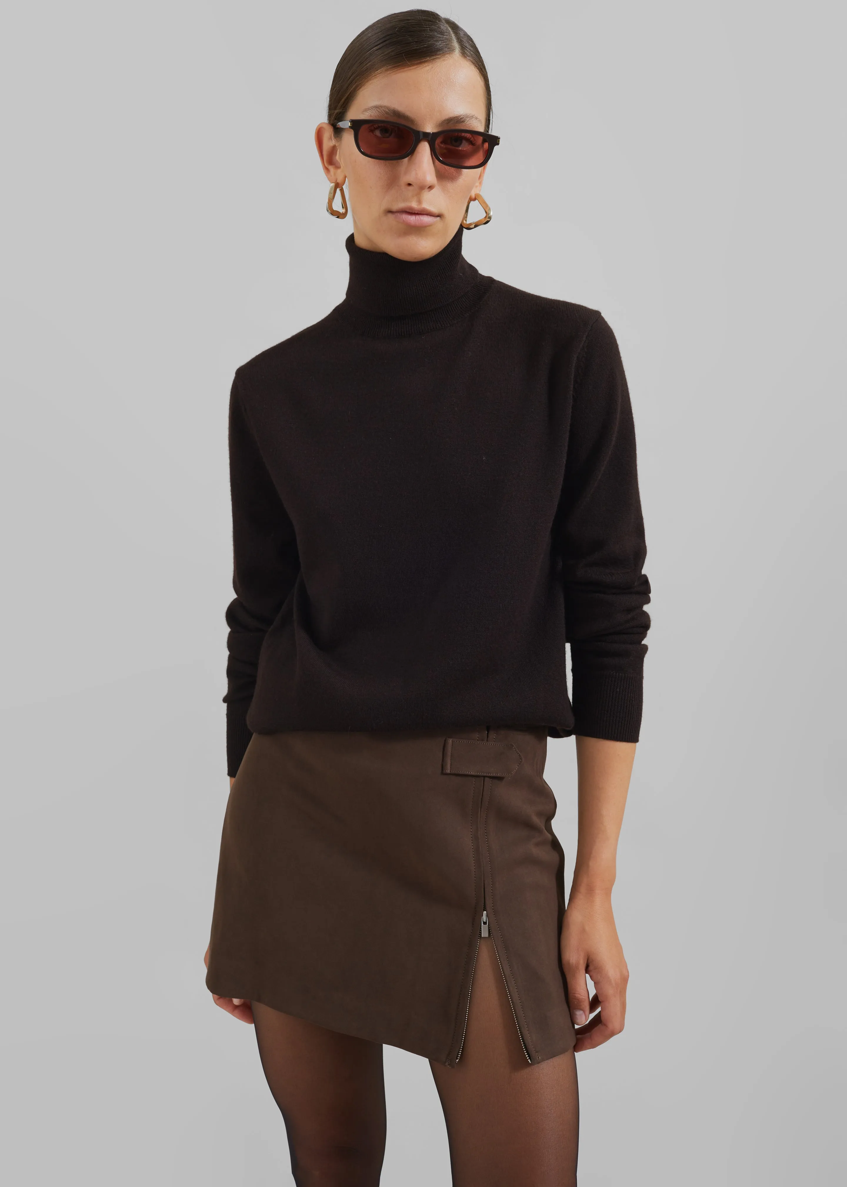 Eve Thin Turtleneck Sweater - Dark Brown sold by Frankie Shop product image thumbnail 4