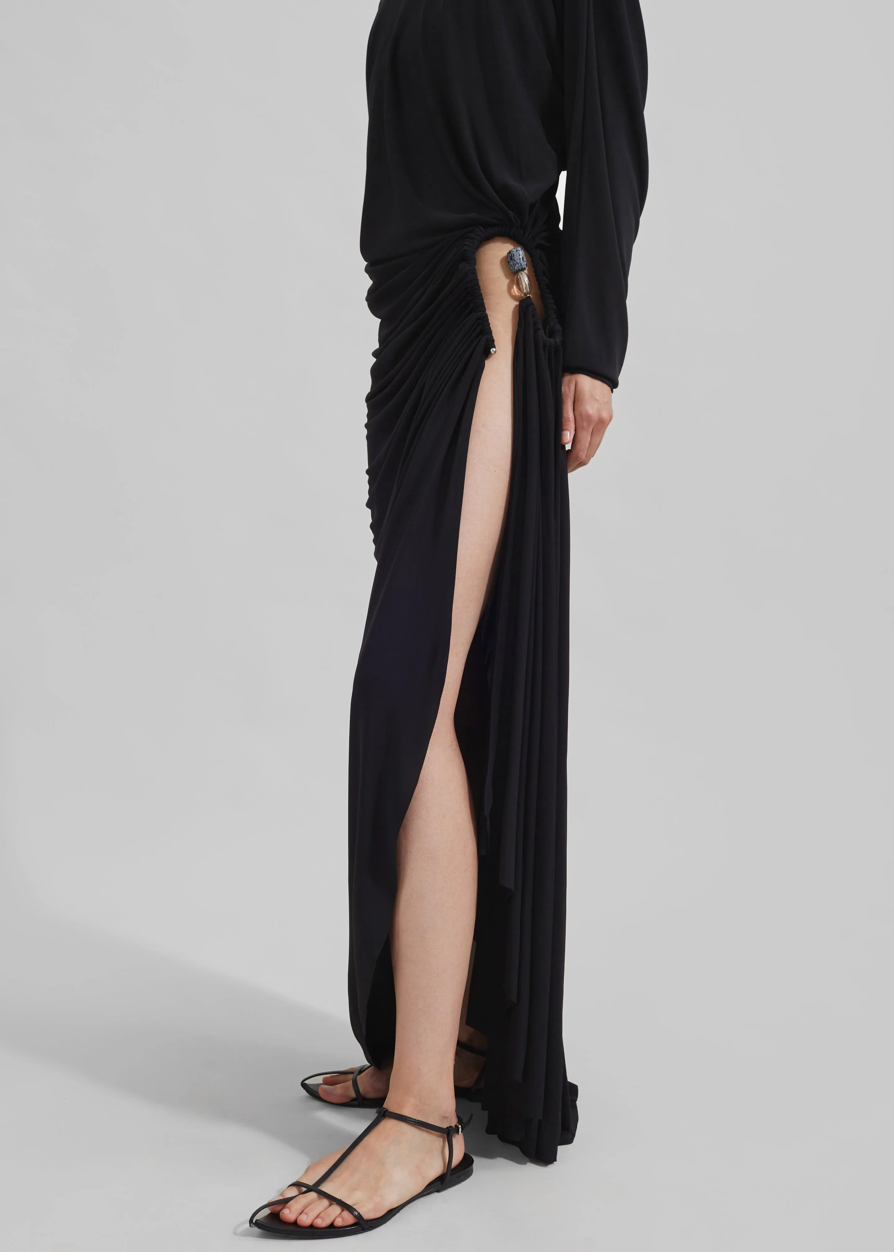 Christopher Esber Helix Crystal Stone Long Sleeve Dress - Black sold by Frankie Shop