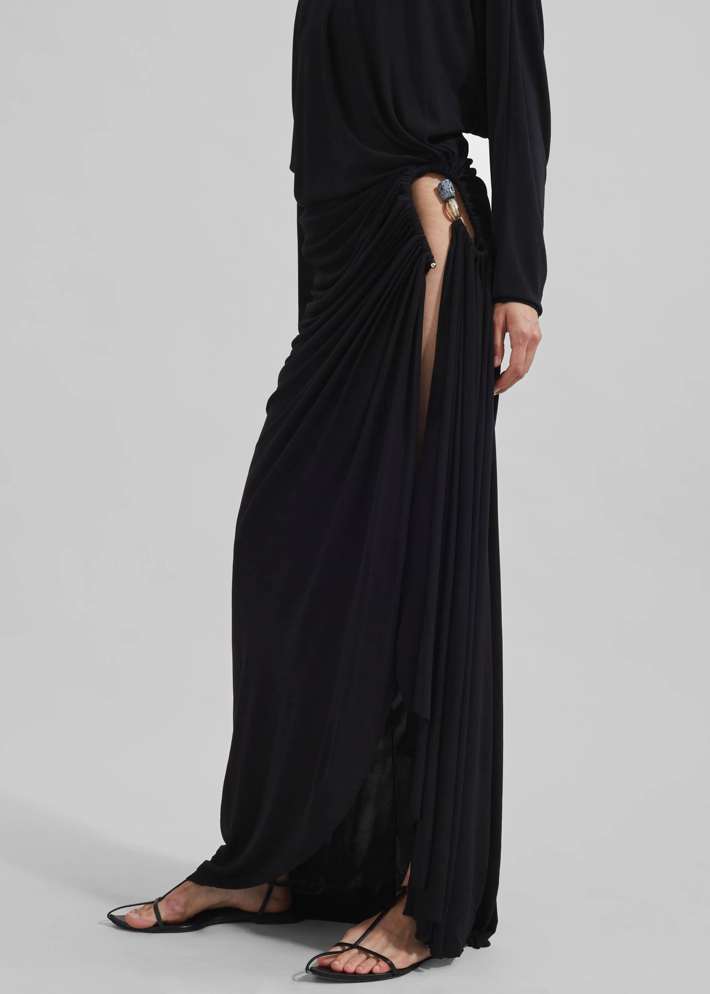 Christopher Esber Helix Crystal Stone Long Sleeve Dress - Black sold by Frankie Shop product image thumbnail 5