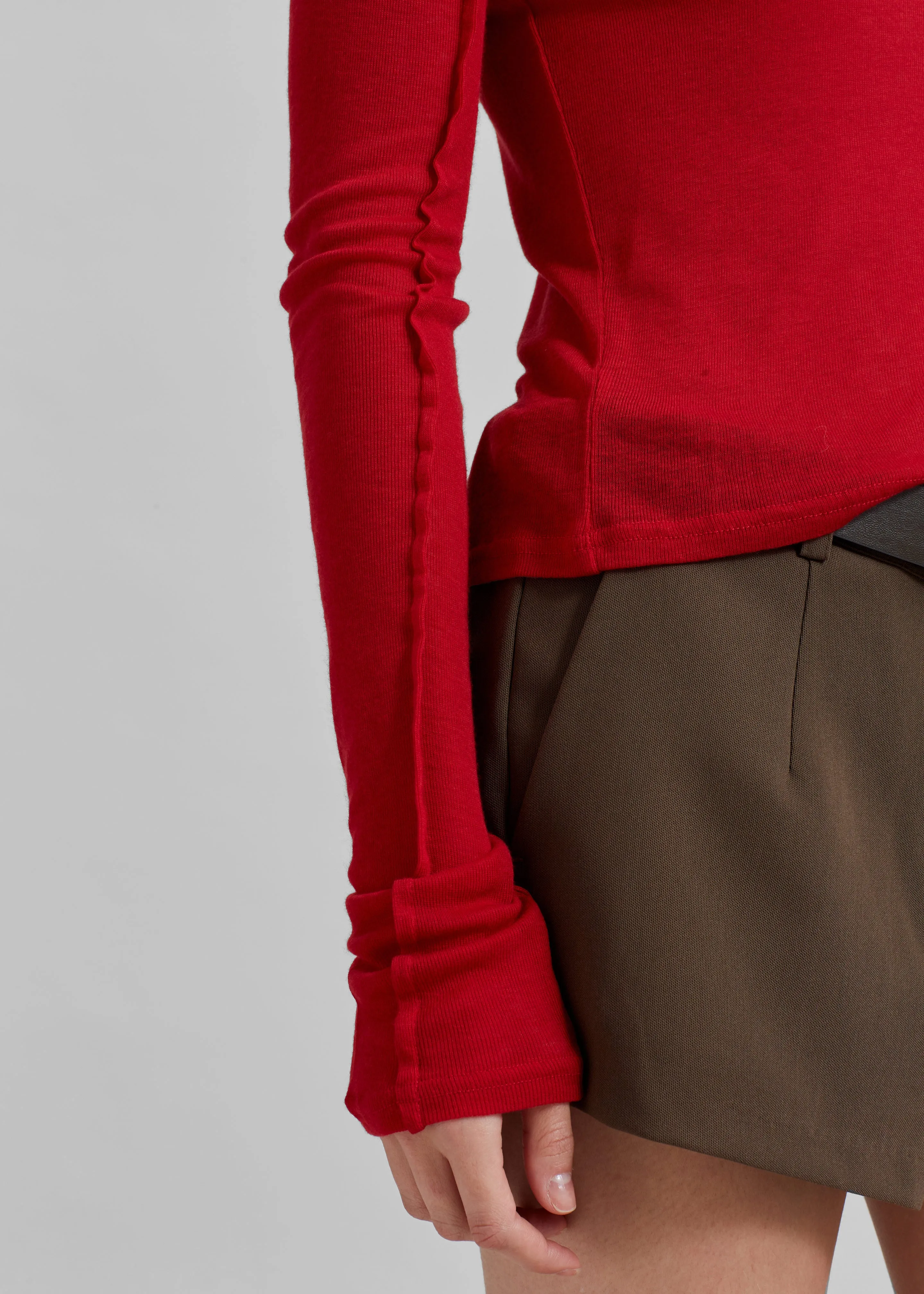 Mesa Sheer Long Sleeve Tee - Red sold by Frankie Shop product image thumbnail 4