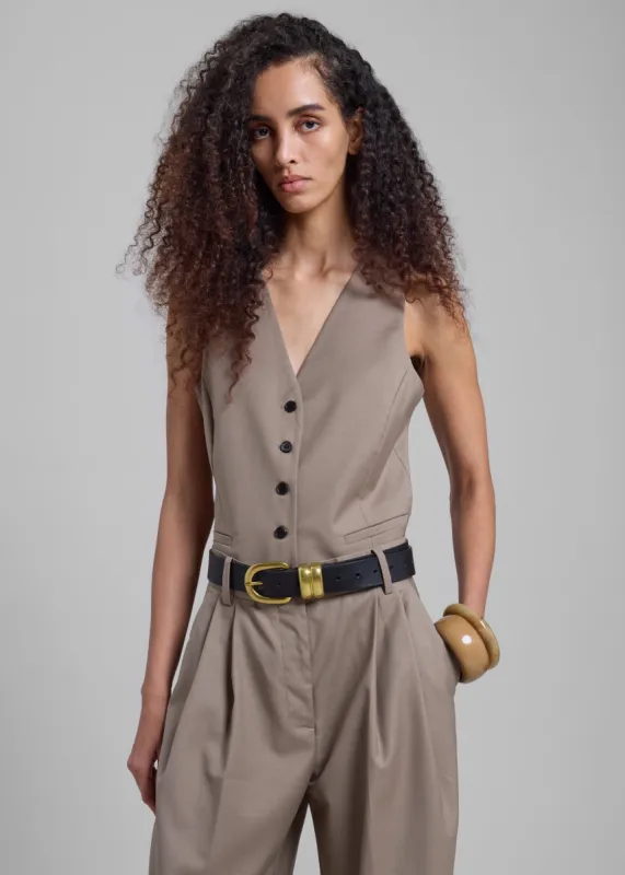 Jorae Vest - Taupe sold by Frankie Shop