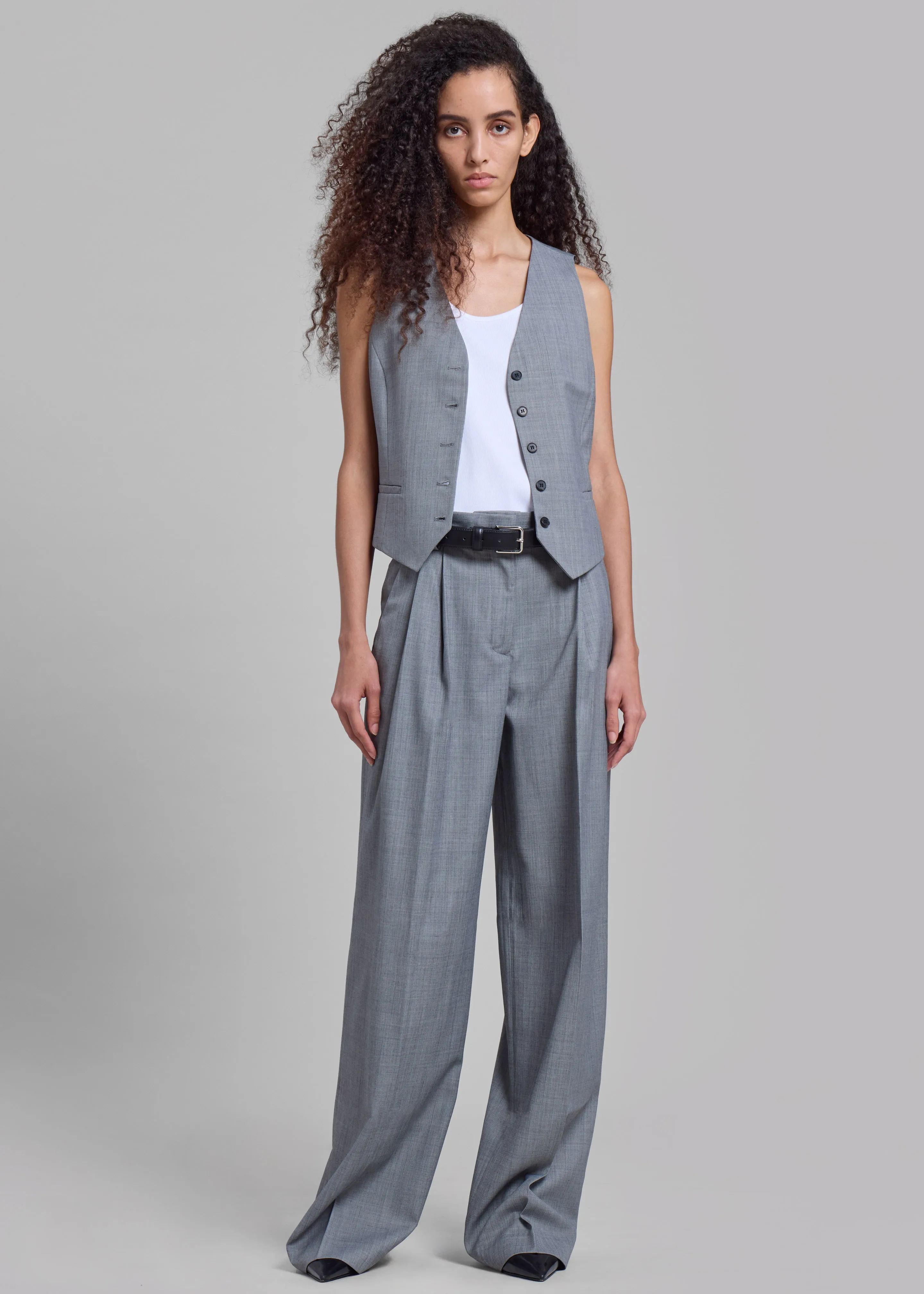 Jorae Pleated Trousers - Grey sold by Frankie Shop