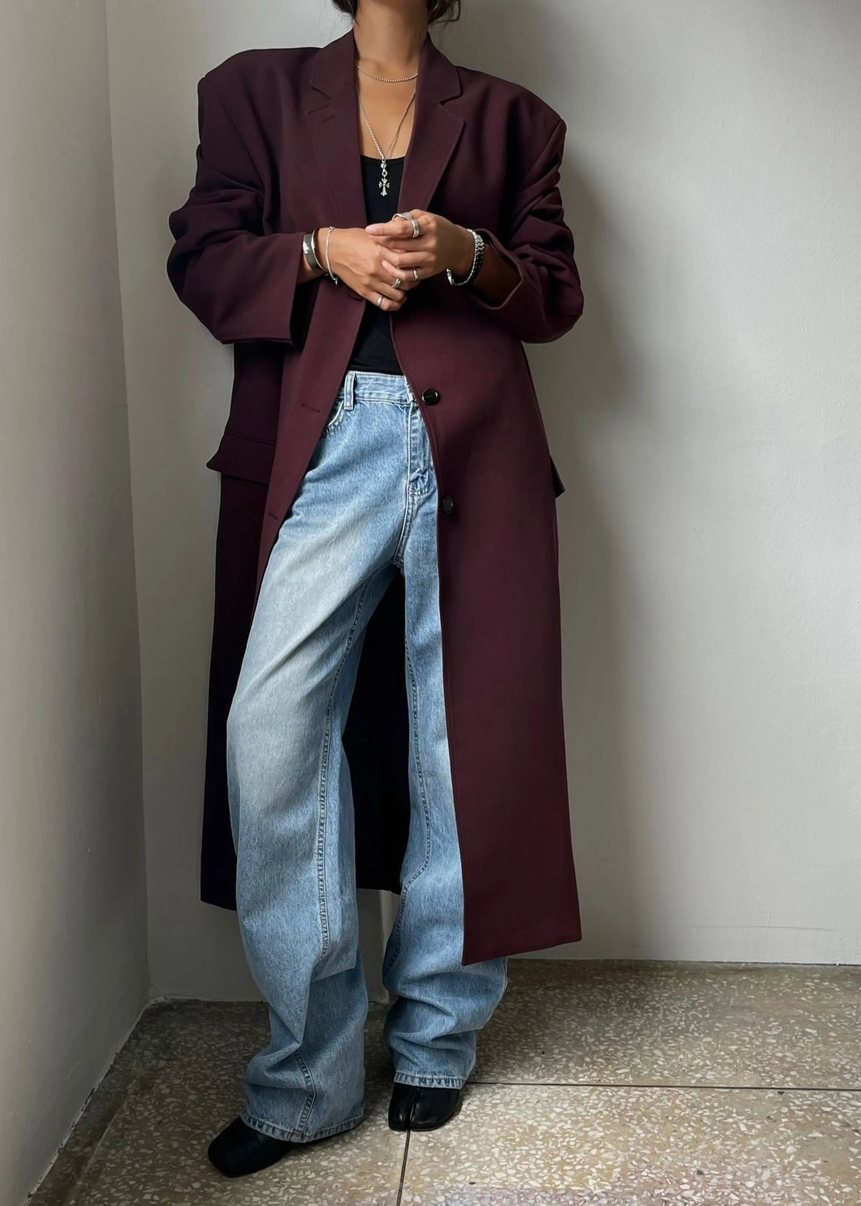 Hampton Long Coat - Burgundy sold by Frankie Shop product image thumbnail 5