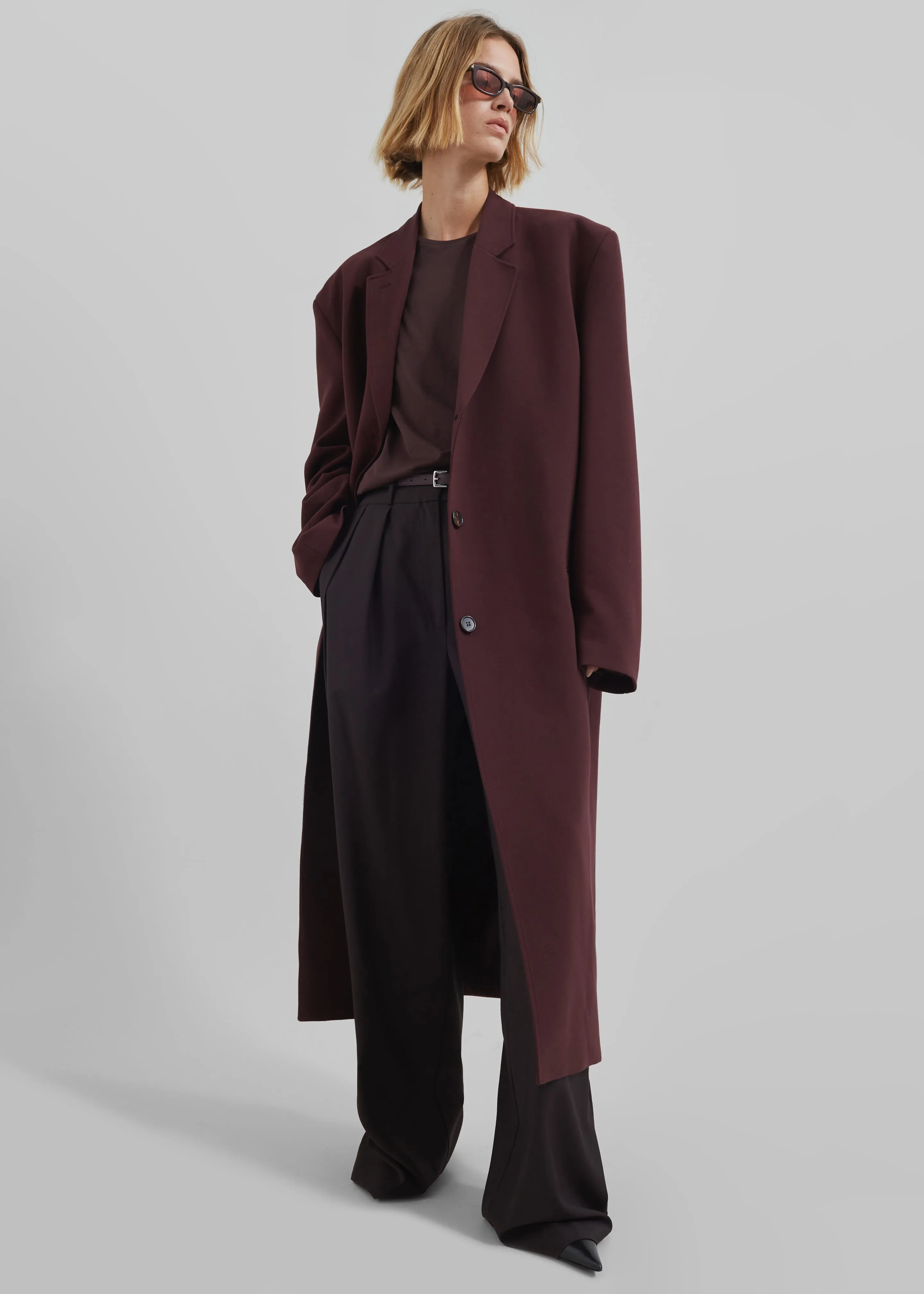 Hampton Long Coat - Burgundy sold by Frankie Shop product image thumbnail 4