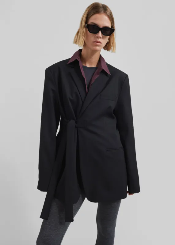 Whiteney Tie Up Blazer - Black sold by Frankie Shop