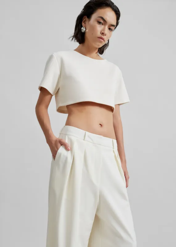 Meloe Crop Tee - Beige sold by Frankie Shop