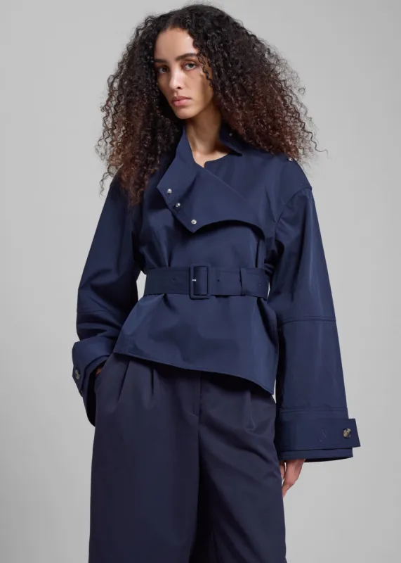 JW Anderson Wrap Trench Jacket - Navy sold by Frankie Shop