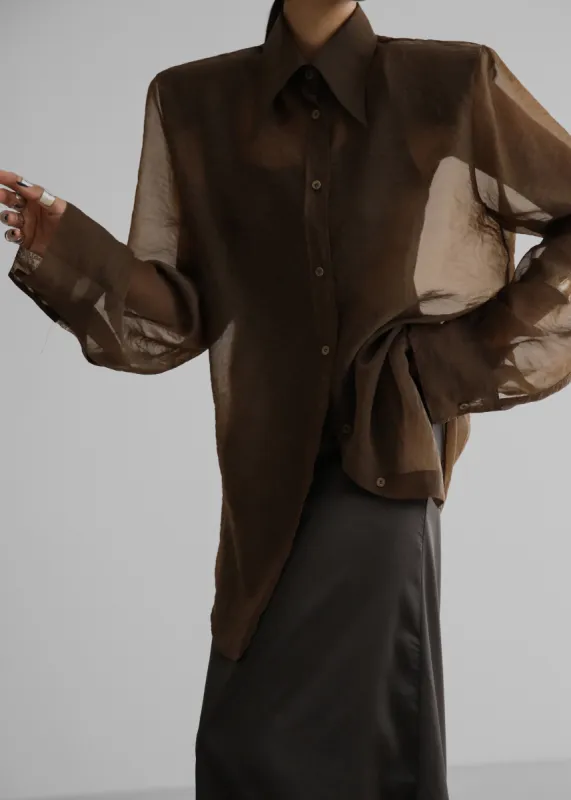Jolene Semi Sheer Shirt - Brown sold by Frankie Shop