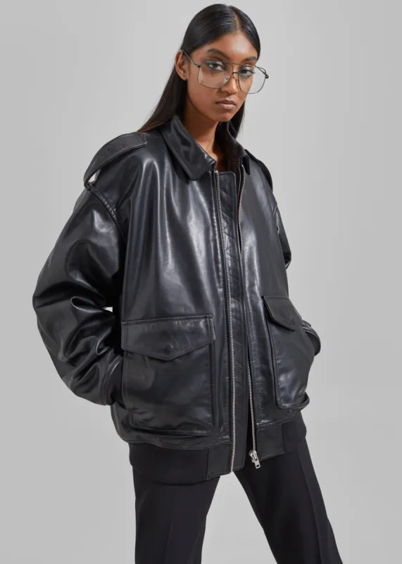 Viper Leather Jacket - Black sold by Frankie Shop