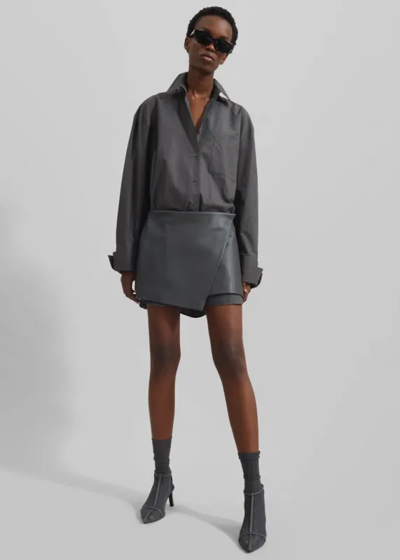 Helen Organic Cotton Long Shirt - Light Khaki sold by Frankie Shop