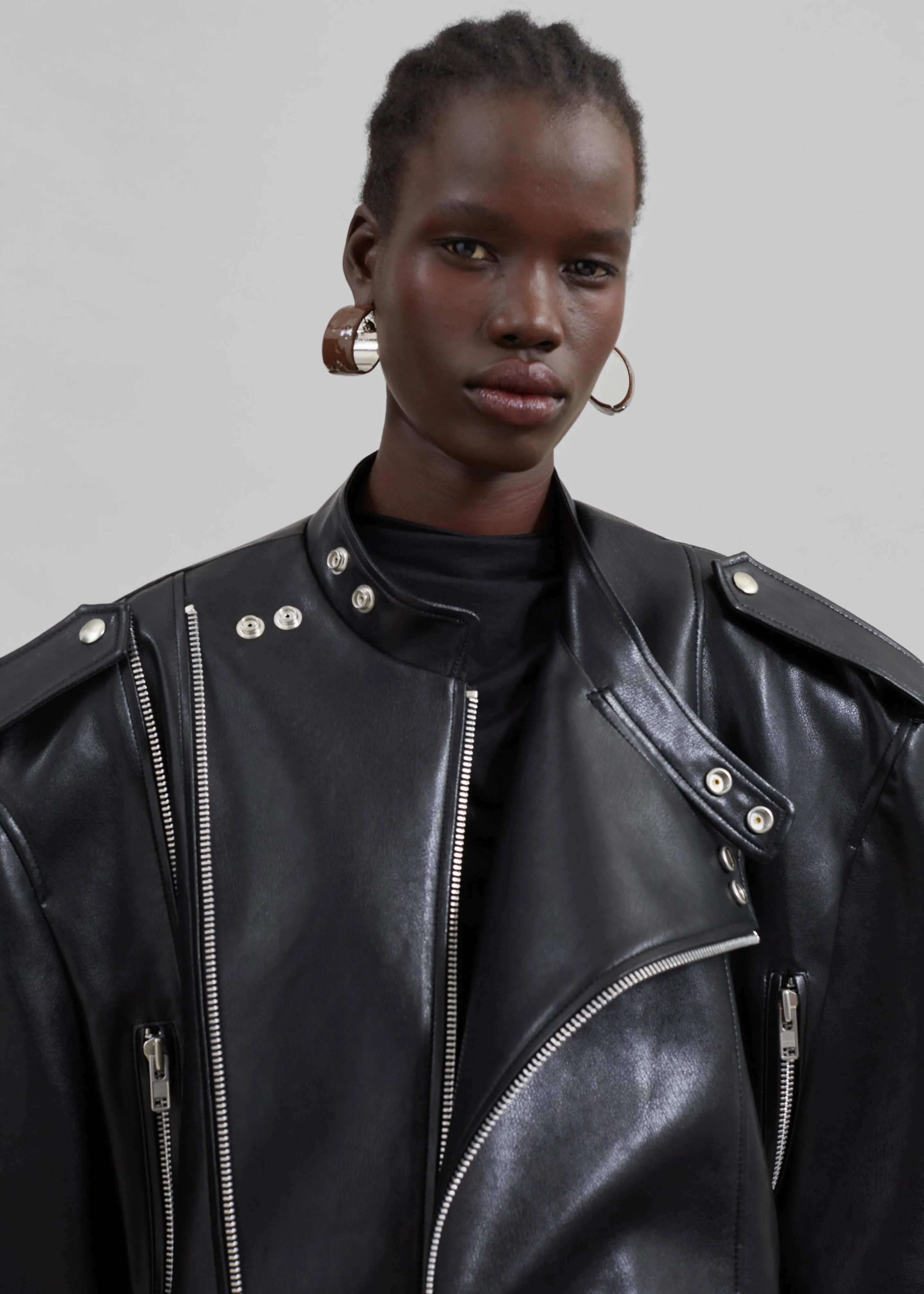 Teagan Boxy Faux Leather Jacket - Black sold by Frankie Shop product image thumbnail 5