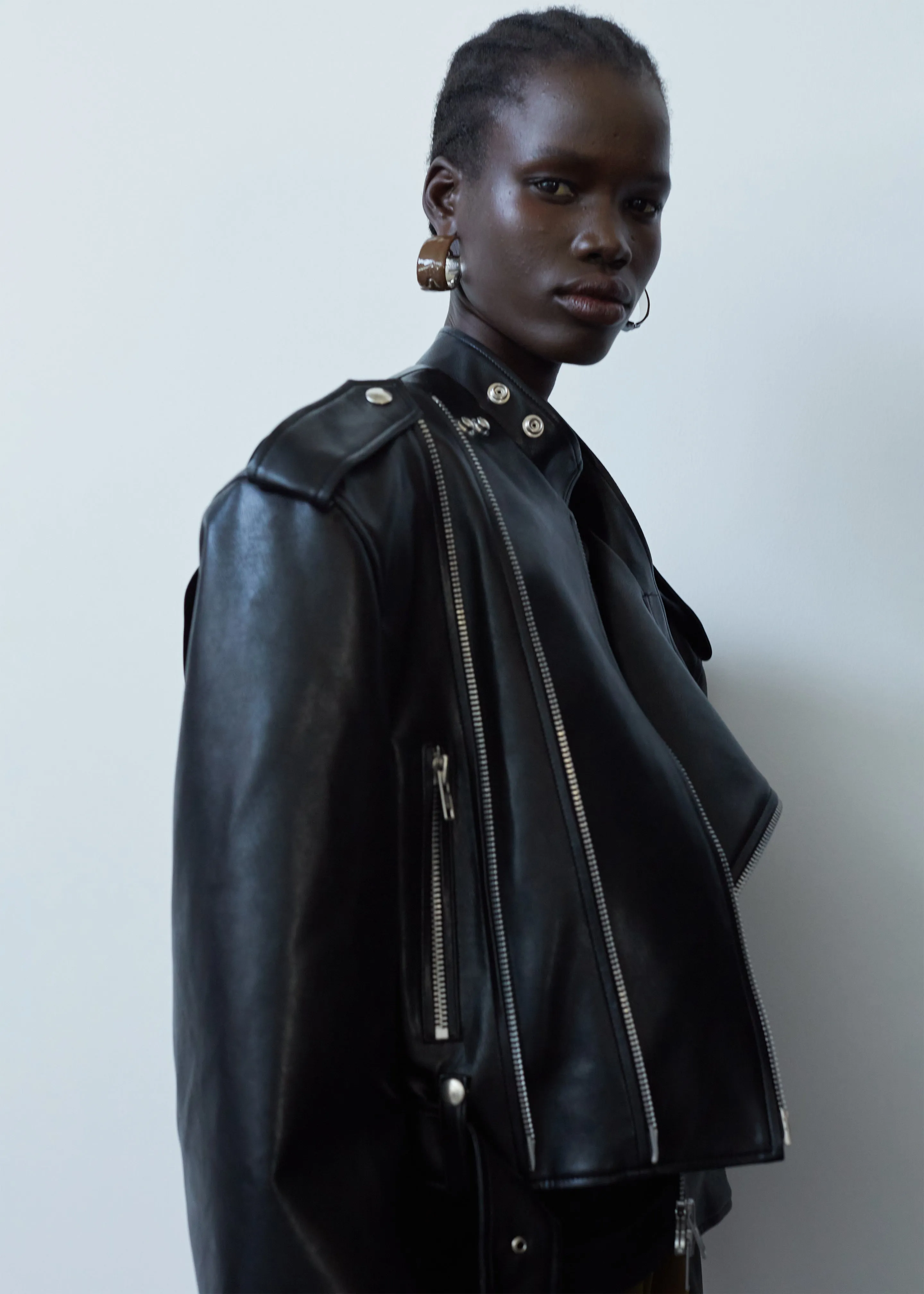 Teagan Boxy Faux Leather Jacket - Black sold by Frankie Shop product image thumbnail 3