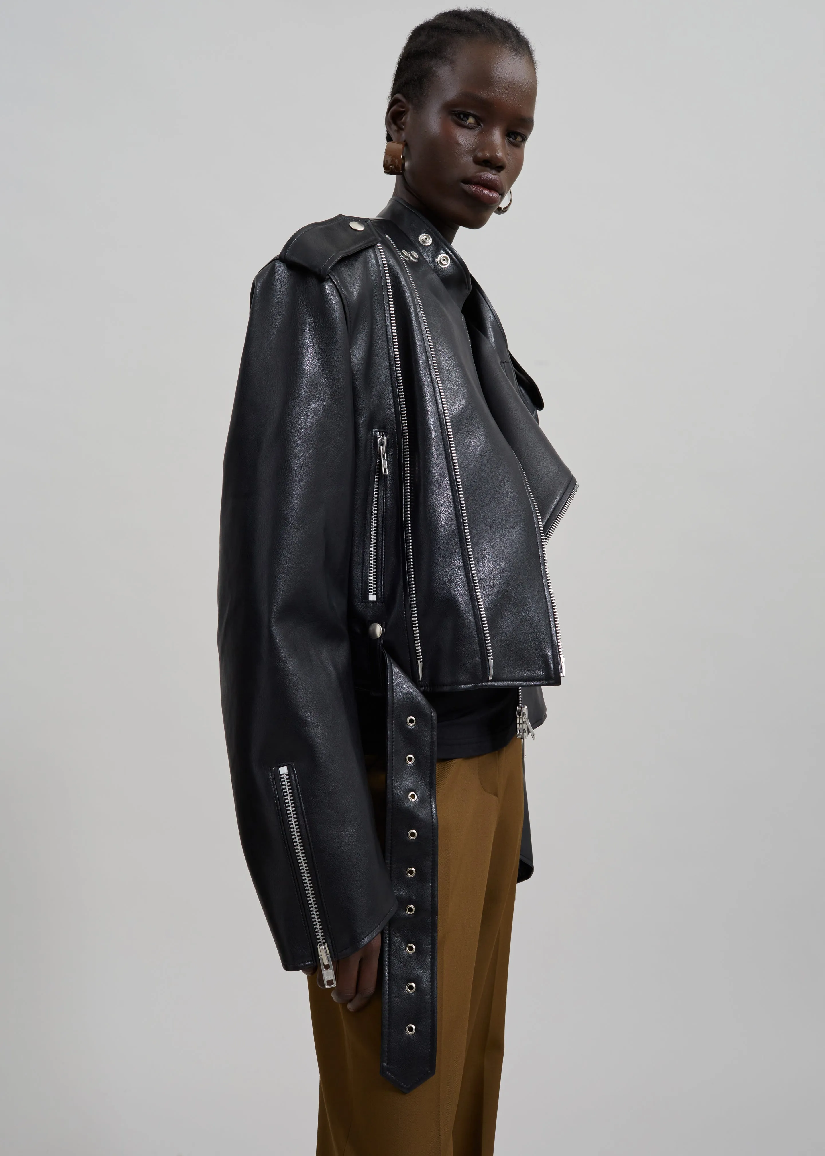 Teagan Boxy Faux Leather Jacket - Black sold by Frankie Shop product image thumbnail 2