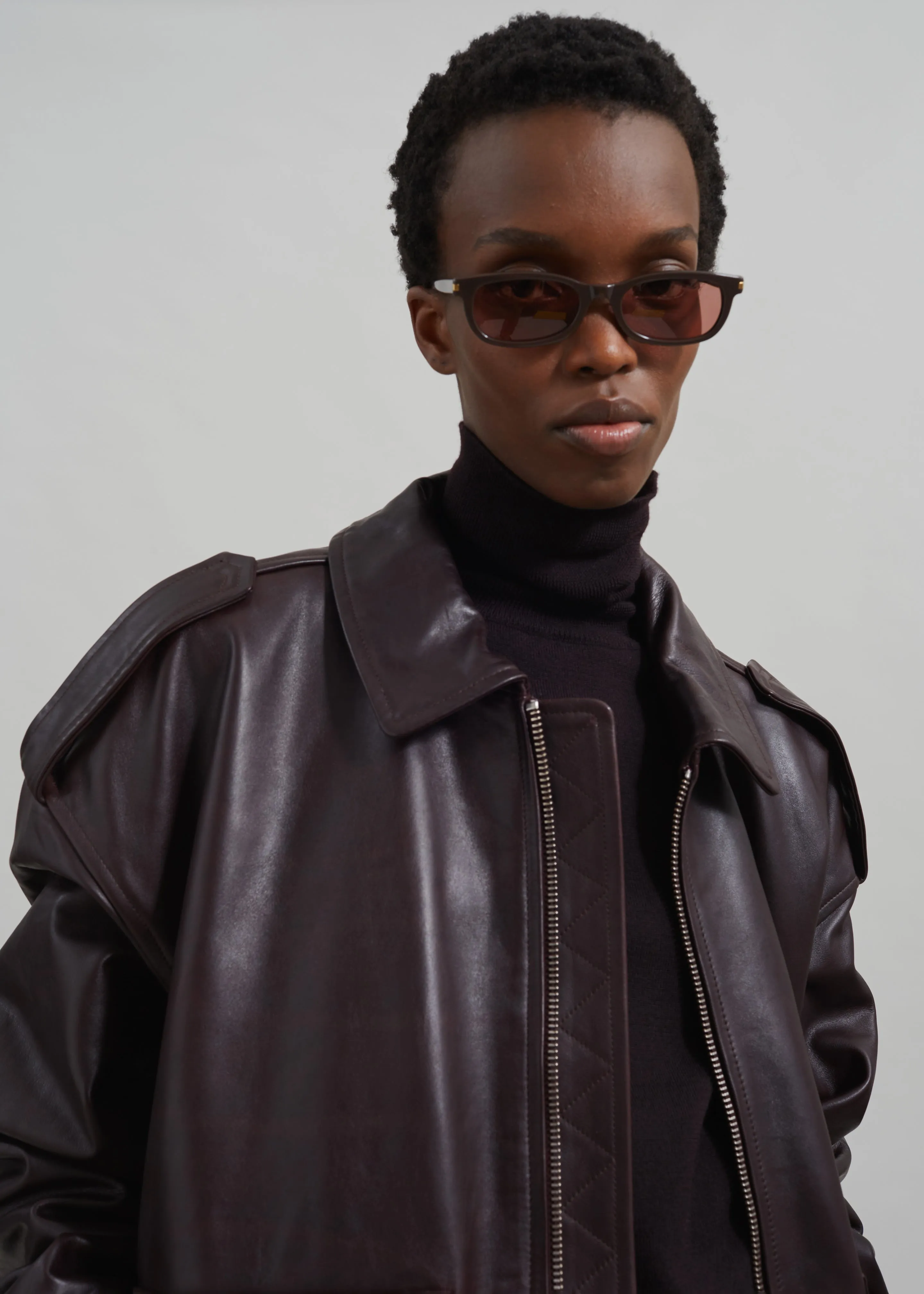 Viper Leather Jacket - Dark Plum sold by Frankie Shop product image thumbnail 4