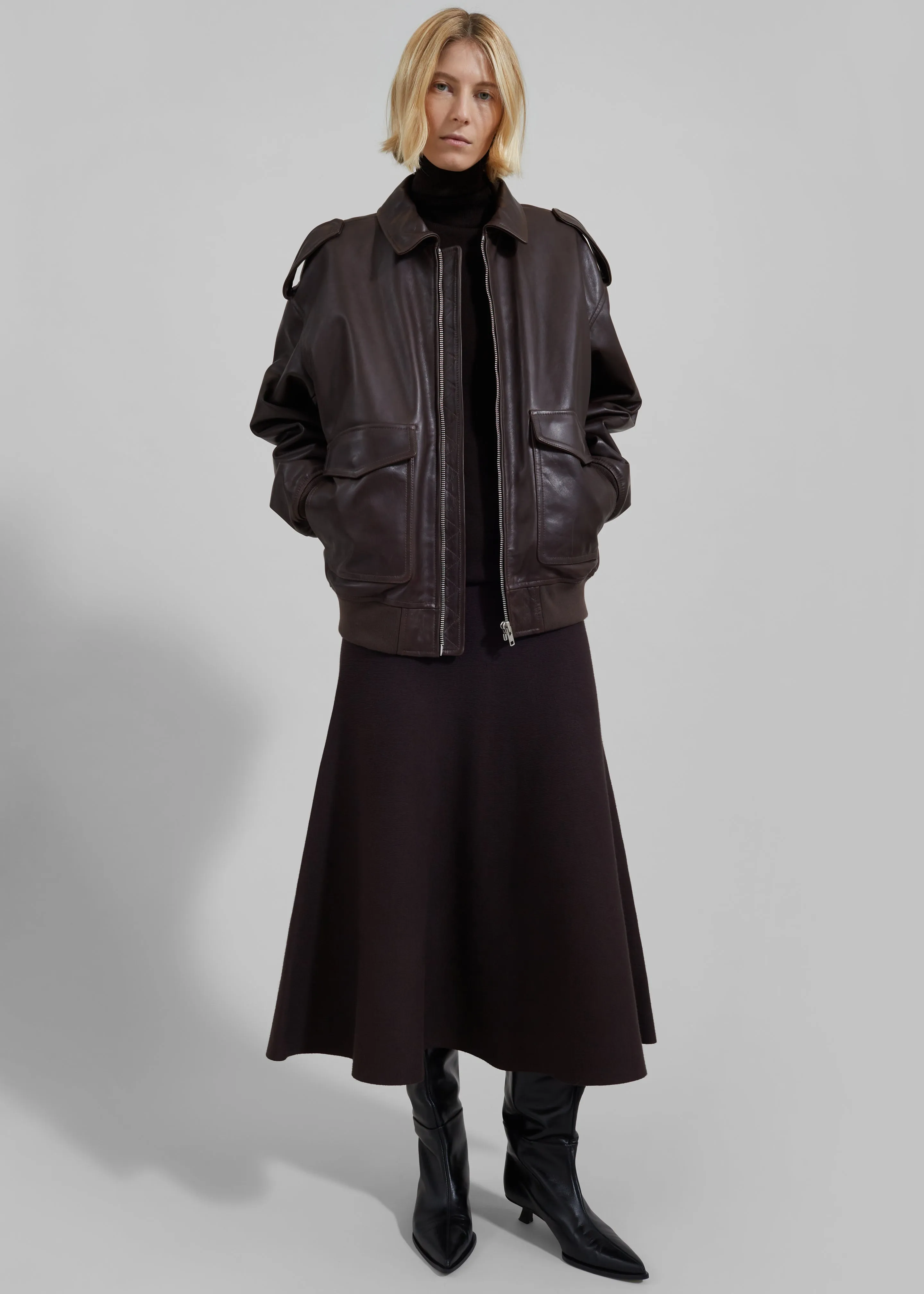 Viper Leather Jacket - Dark Plum sold by Frankie Shop product image thumbnail 5