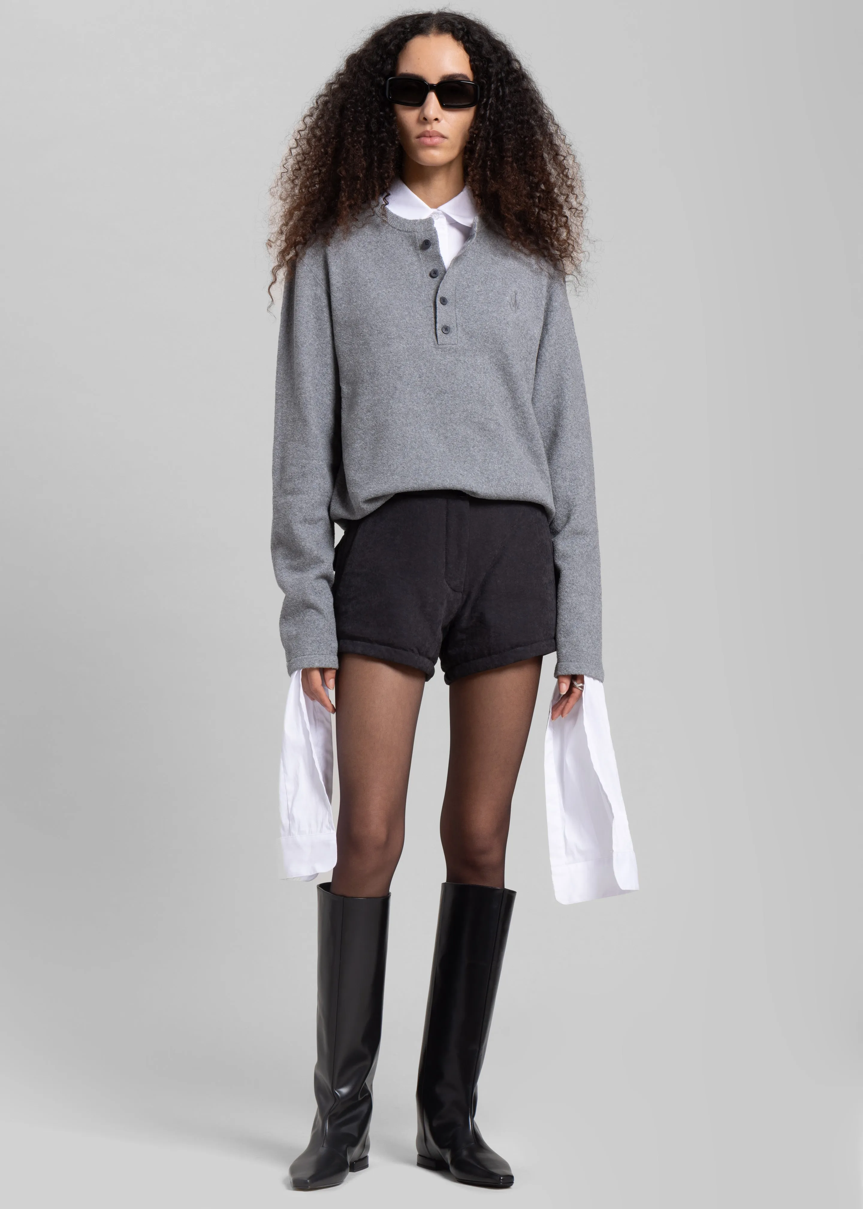 Low Classic Padded Stitch Mini Pants - Charcoal sold by Frankie Shop product image thumbnail 3