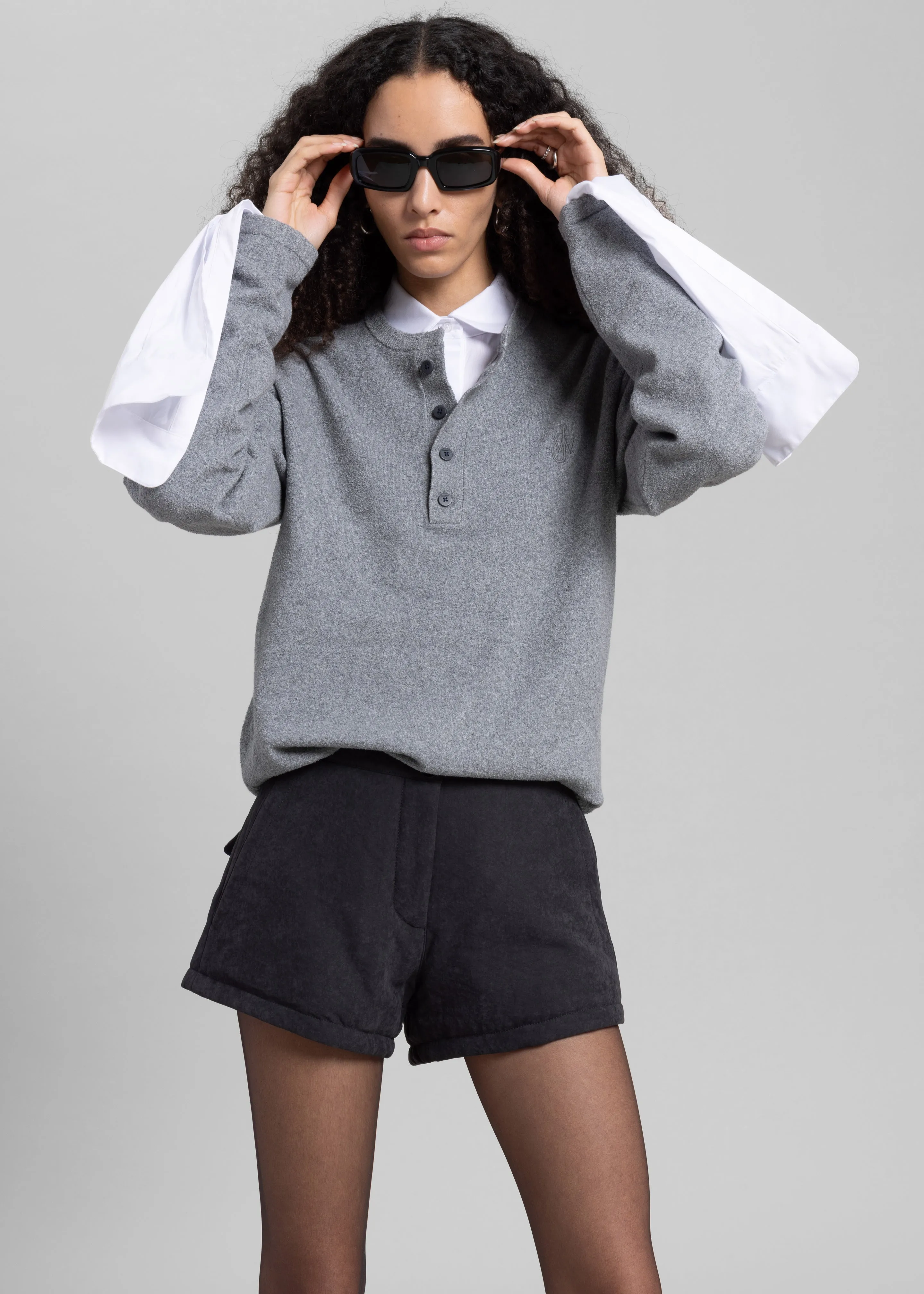 Low Classic Padded Stitch Mini Pants - Charcoal sold by Frankie Shop product image thumbnail 4