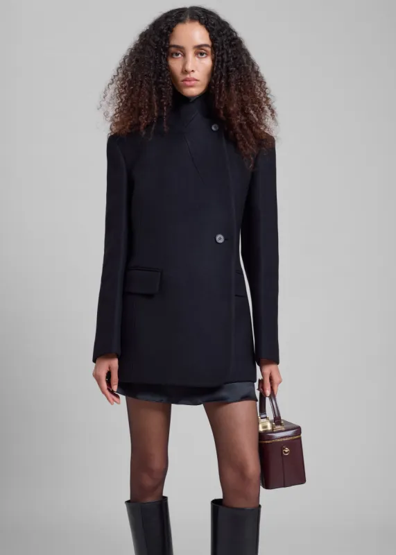 Low Classic Slim Fit Wool Coat - Black sold by Frankie Shop