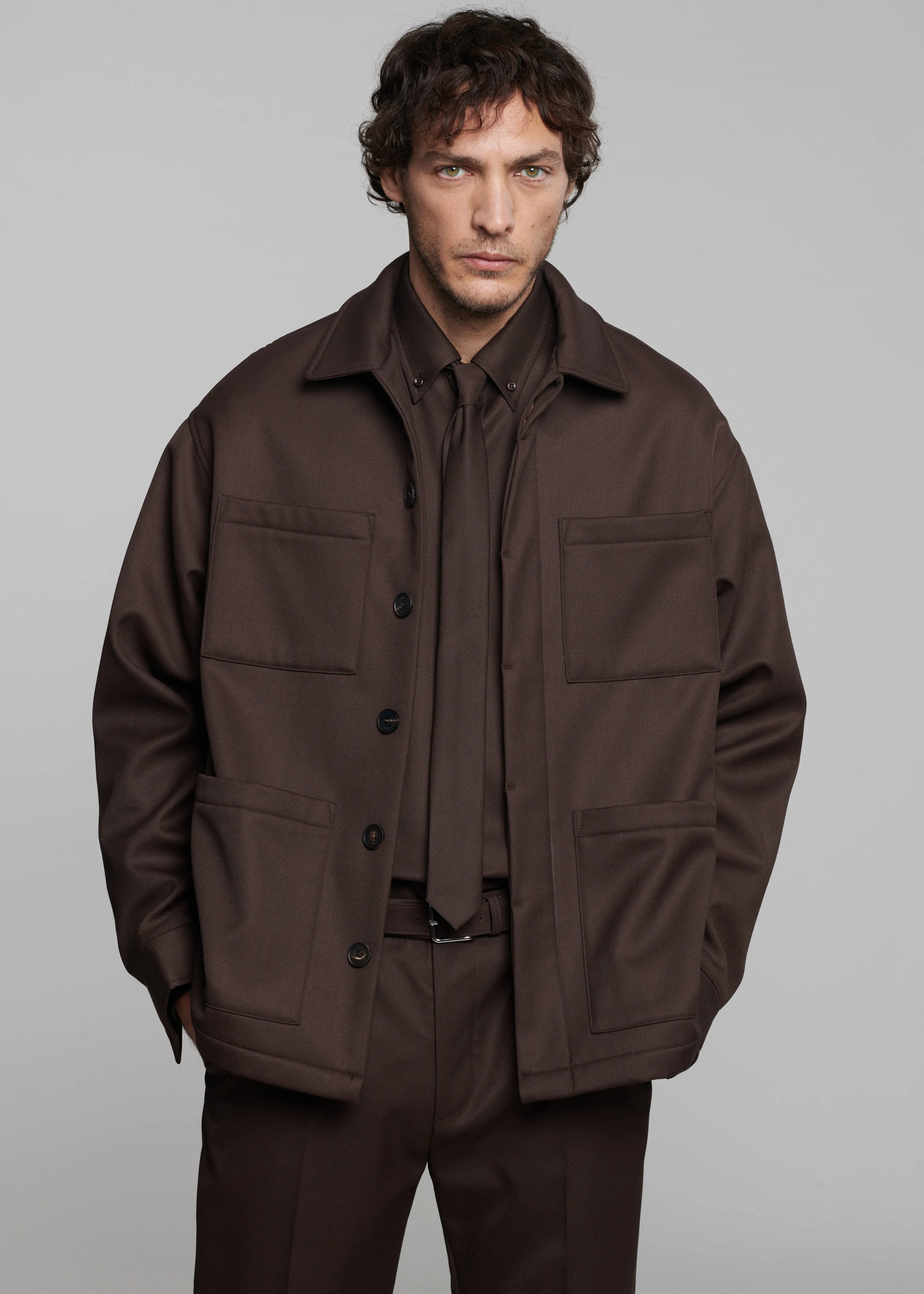 Mason Boxy Wool Jacket - Brown sold by Frankie Shop