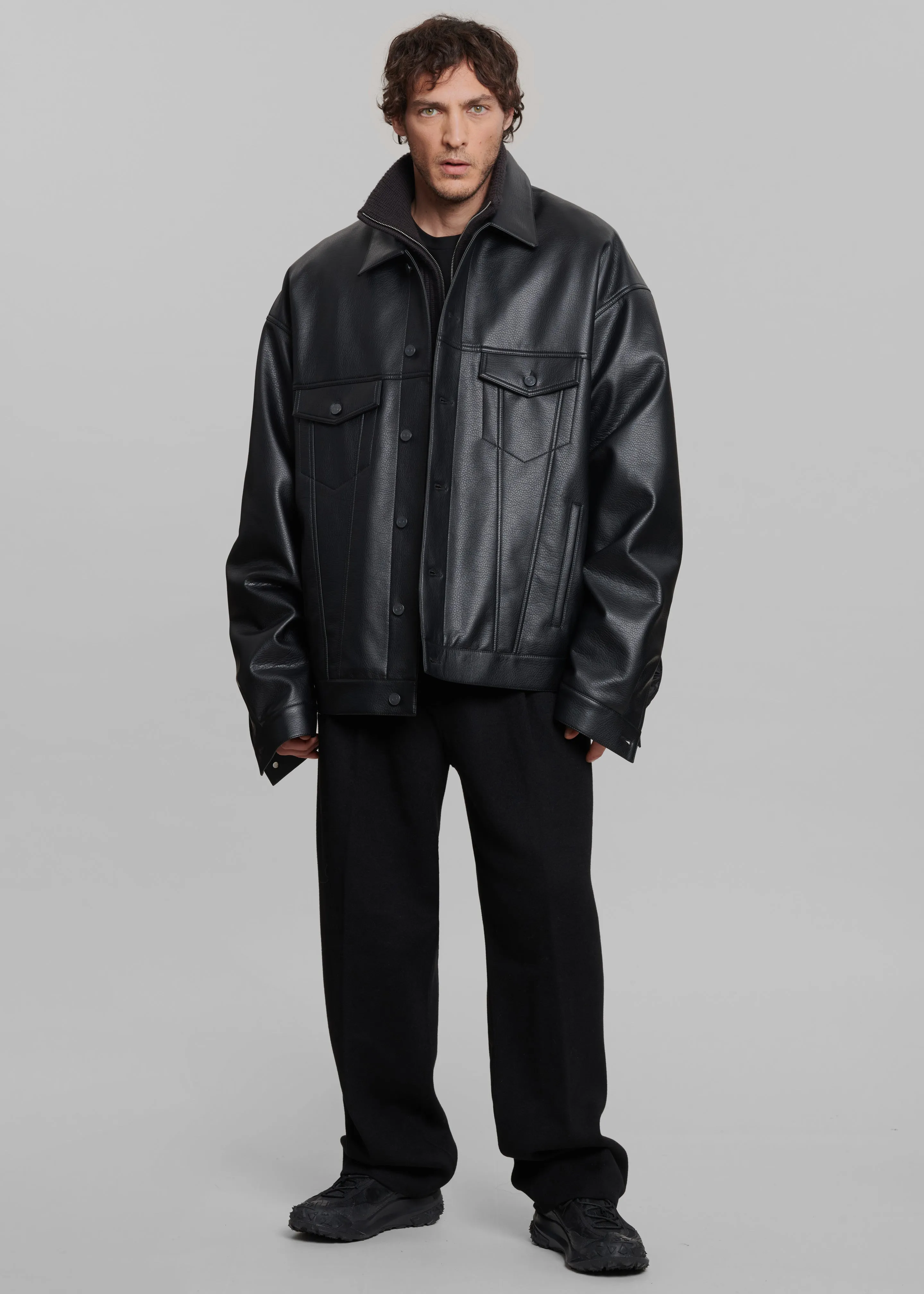 Conan Faux Leather Jacket - Black sold by Frankie Shop product image thumbnail 3