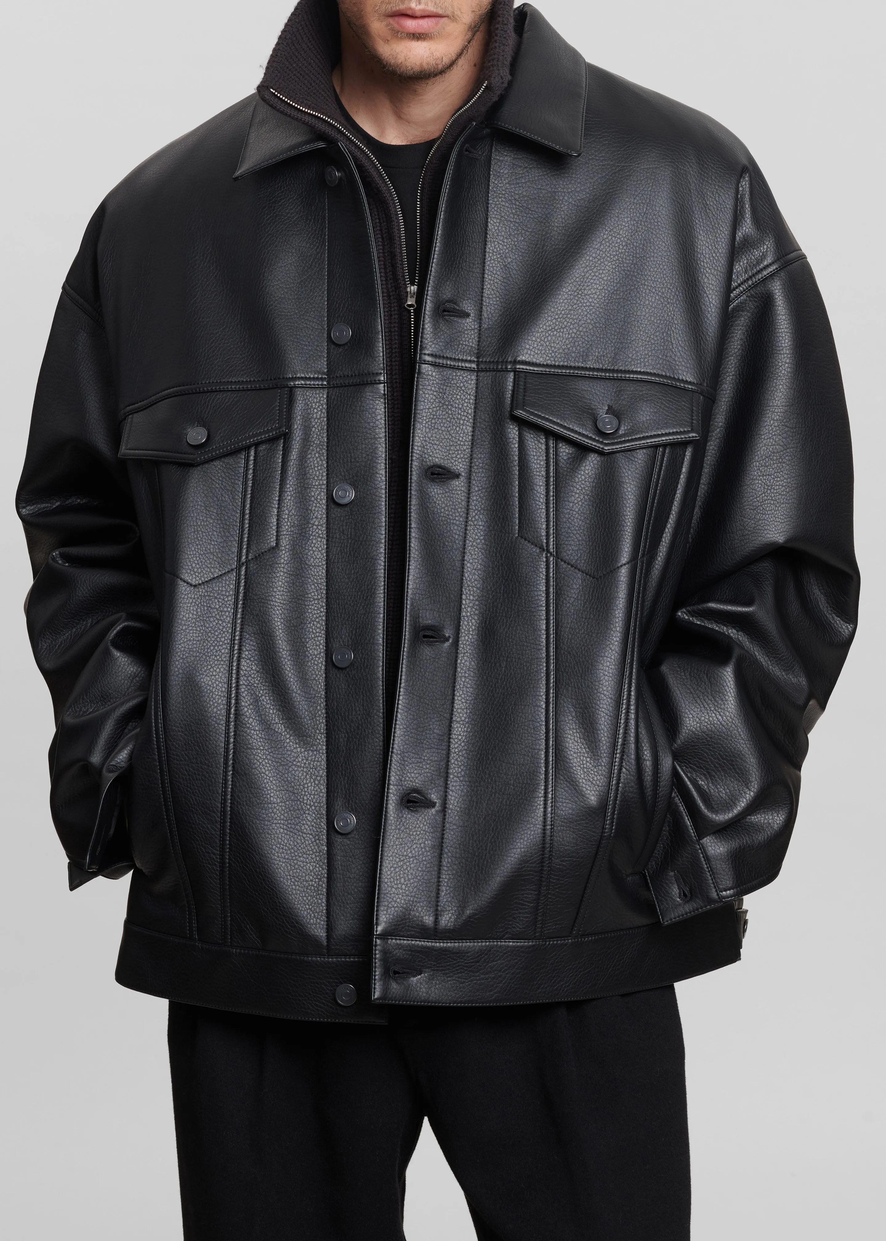 Conan Faux Leather Jacket - Black sold by Frankie Shop product image thumbnail 5