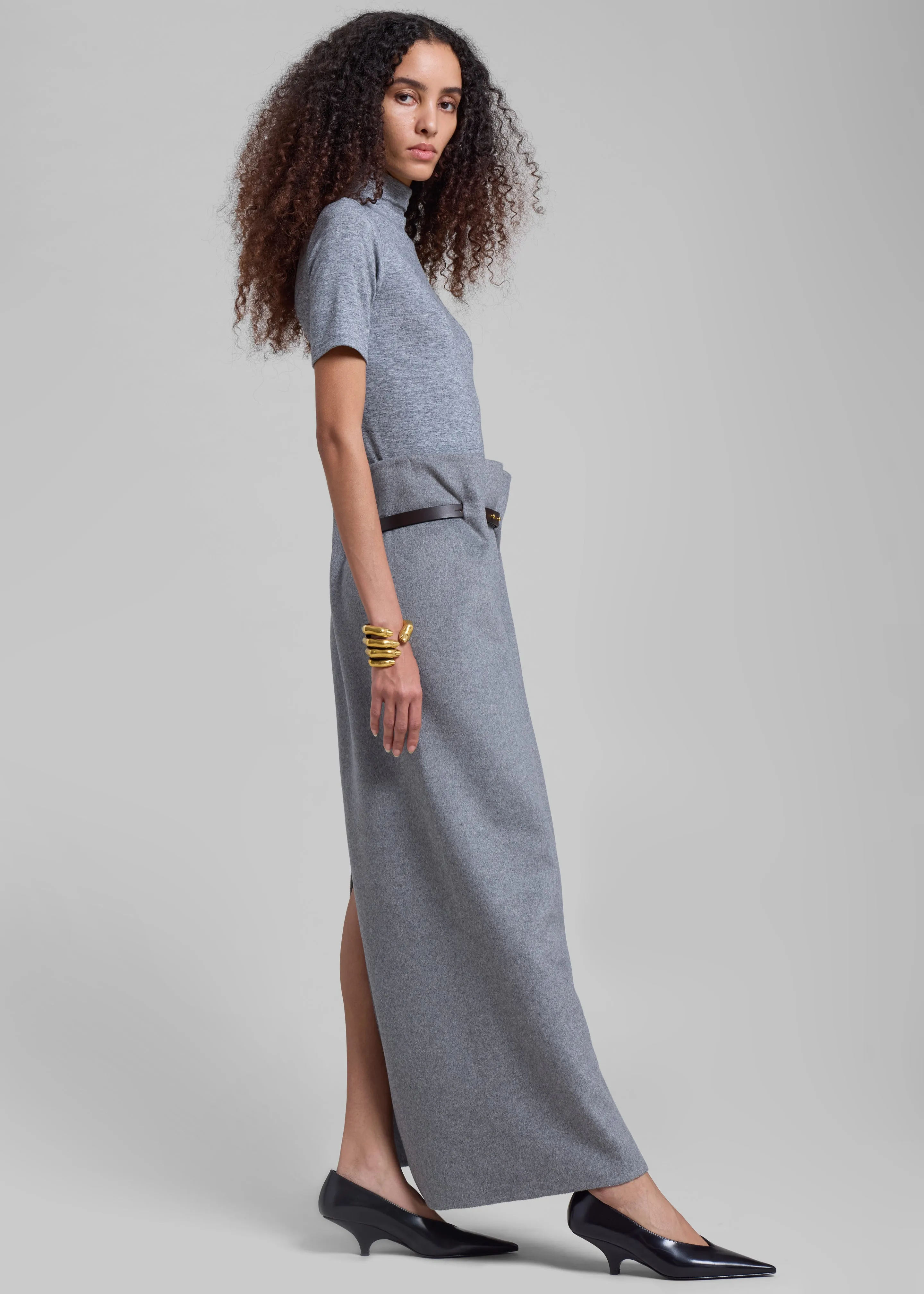 Bevza Rectangular Wool Skirt - Grey sold by Frankie Shop product image thumbnail 3