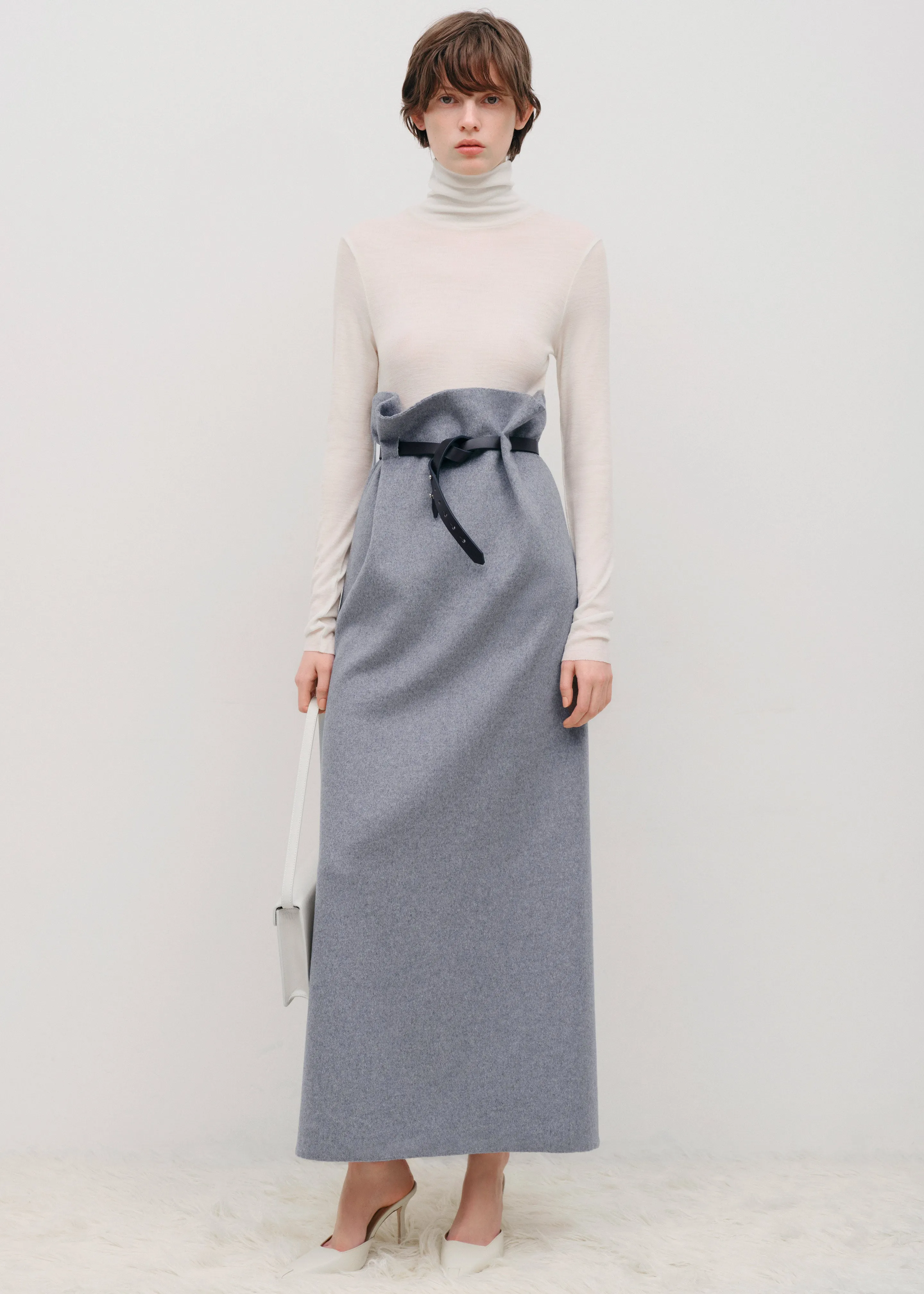 Bevza Rectangular Wool Skirt - Grey sold by Frankie Shop product image thumbnail 2