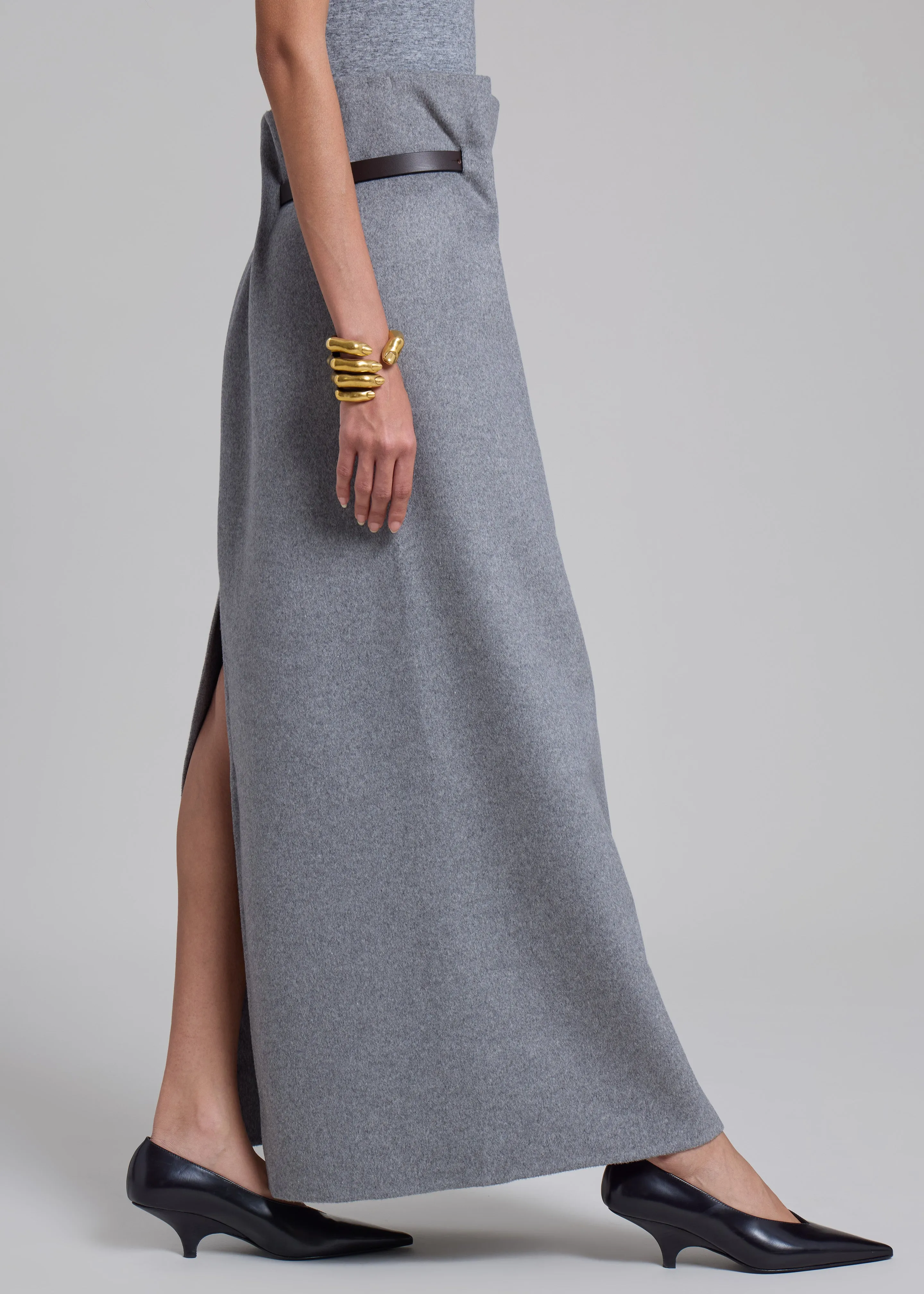 Bevza Rectangular Wool Skirt - Grey sold by Frankie Shop product image thumbnail 5