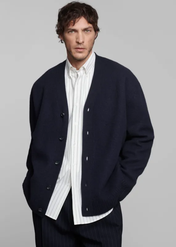 Beck Wool Cardigan - Navy sold by Frankie Shop