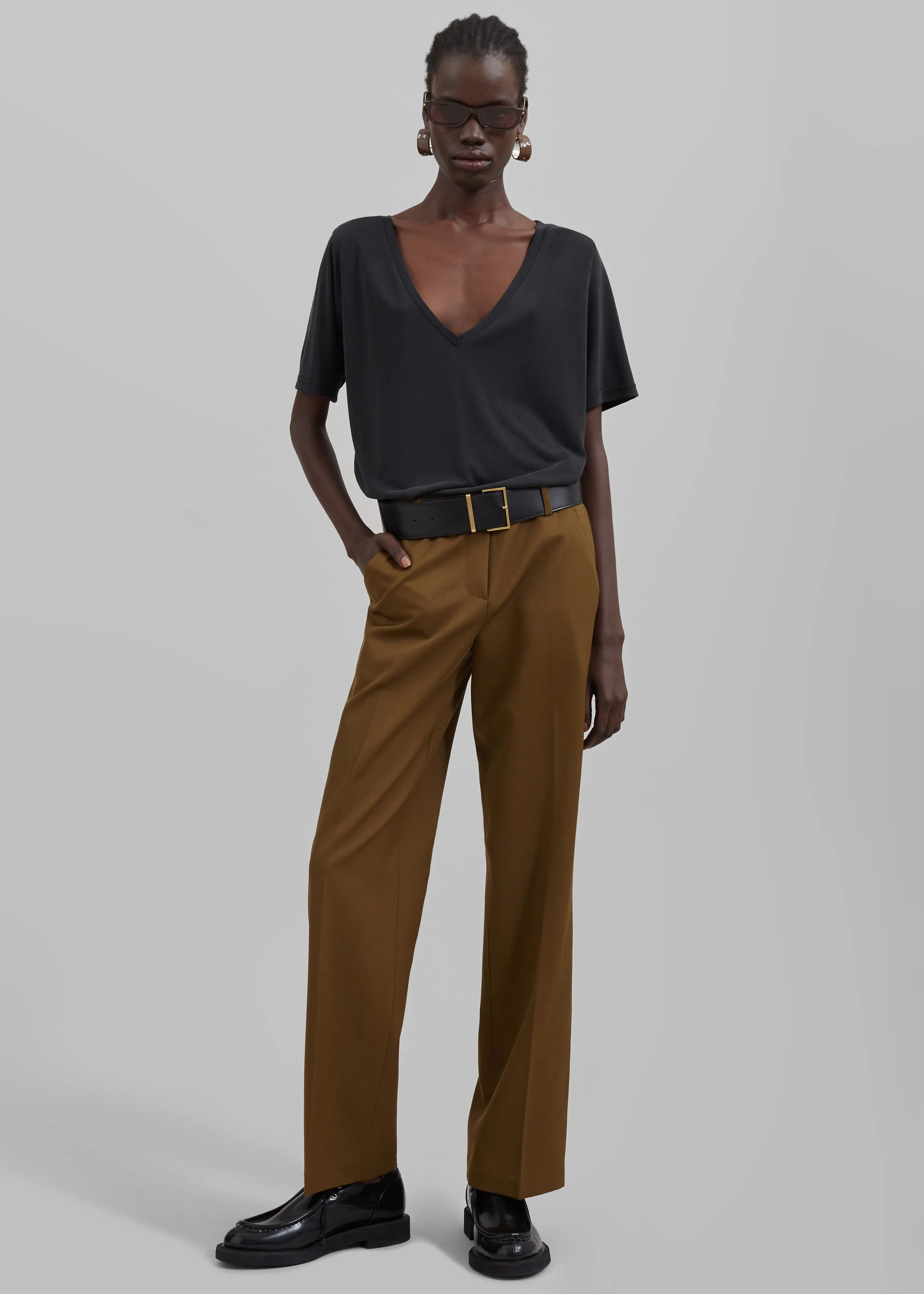 Asten V-Neck T-Shirt - Black sold by Frankie Shop product image thumbnail 4